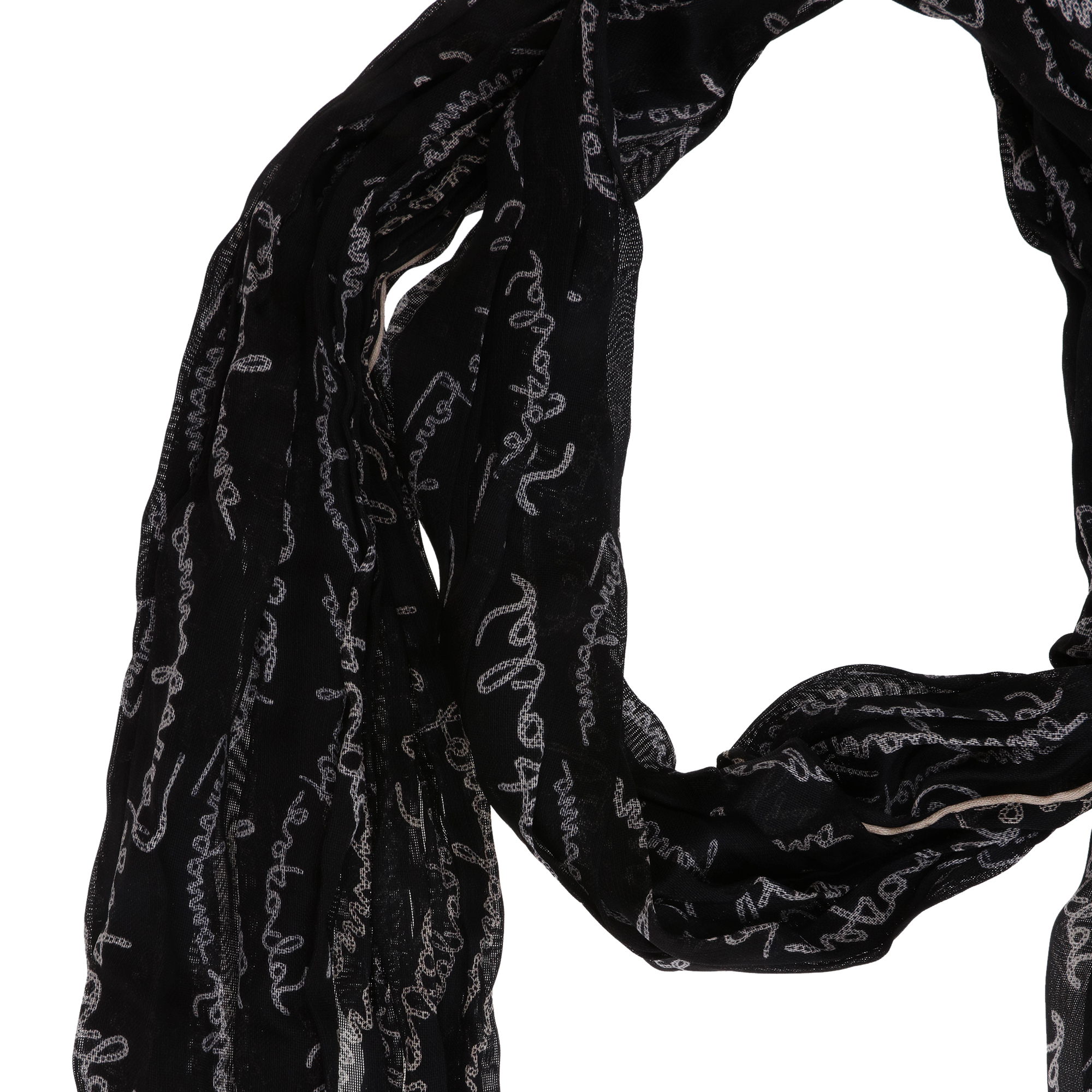 

Signature print scarf, Black