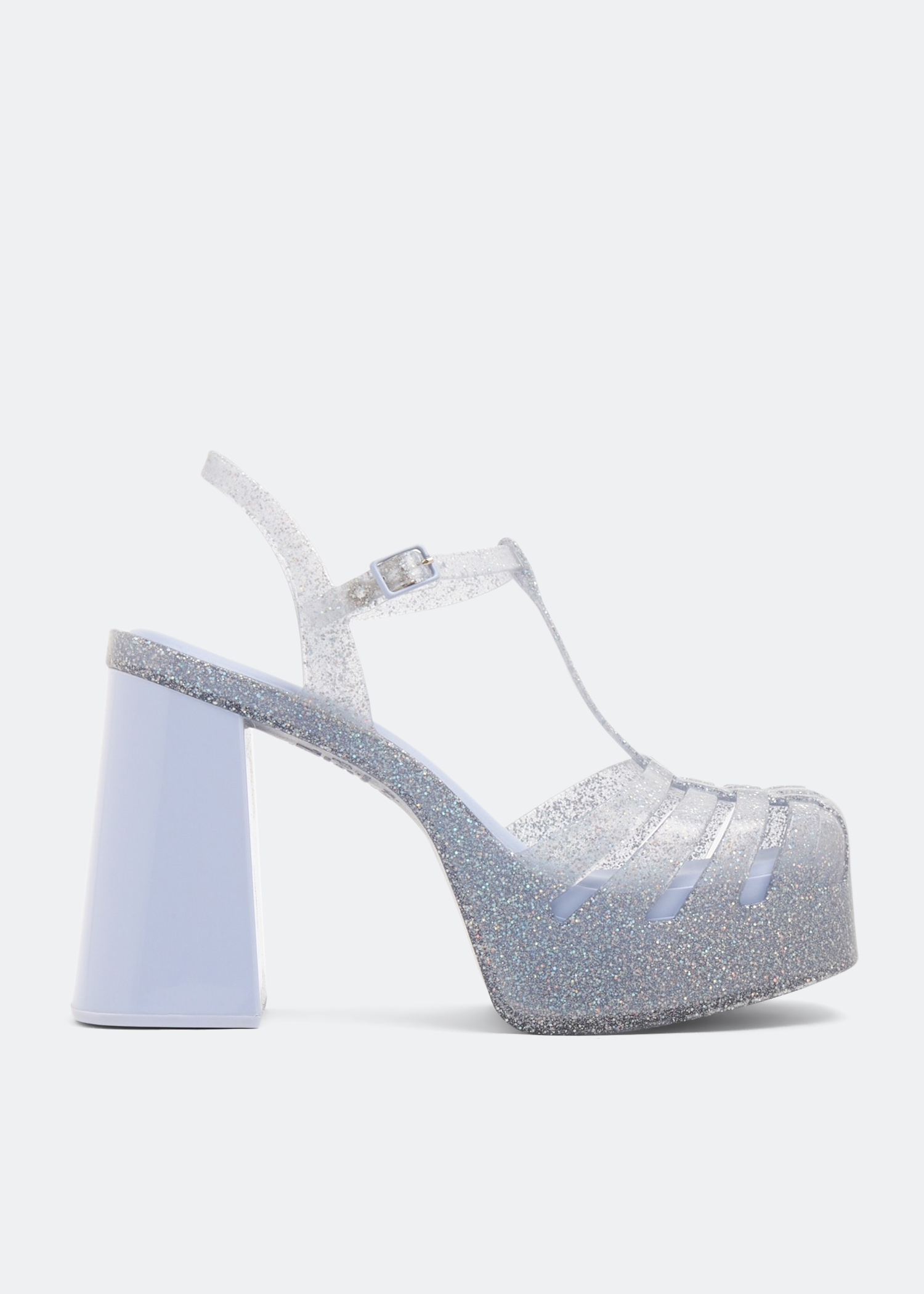Glitter jelly platform sandals top