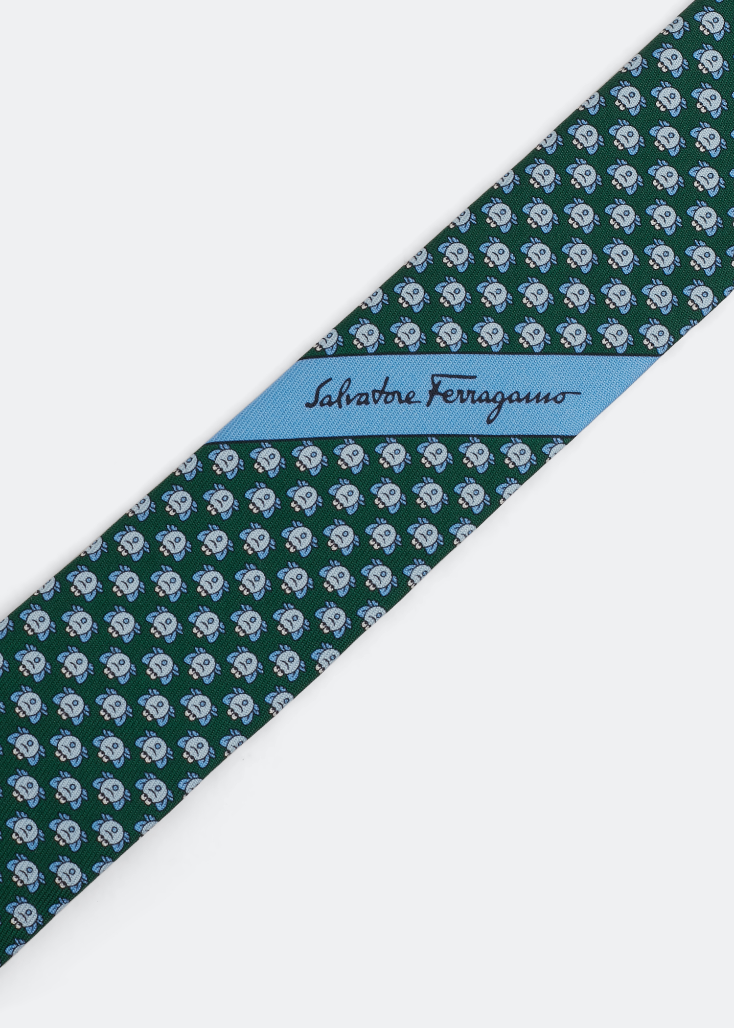

Frog print silk tie, Green