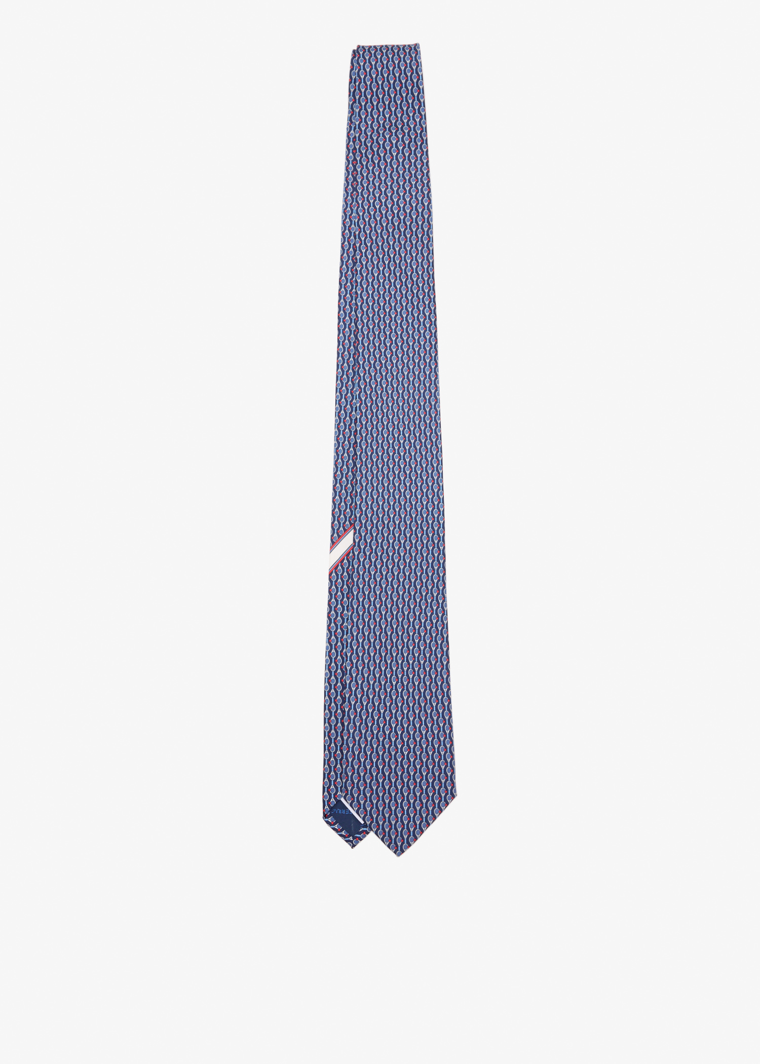 

Tennis print silk tie, Blue
