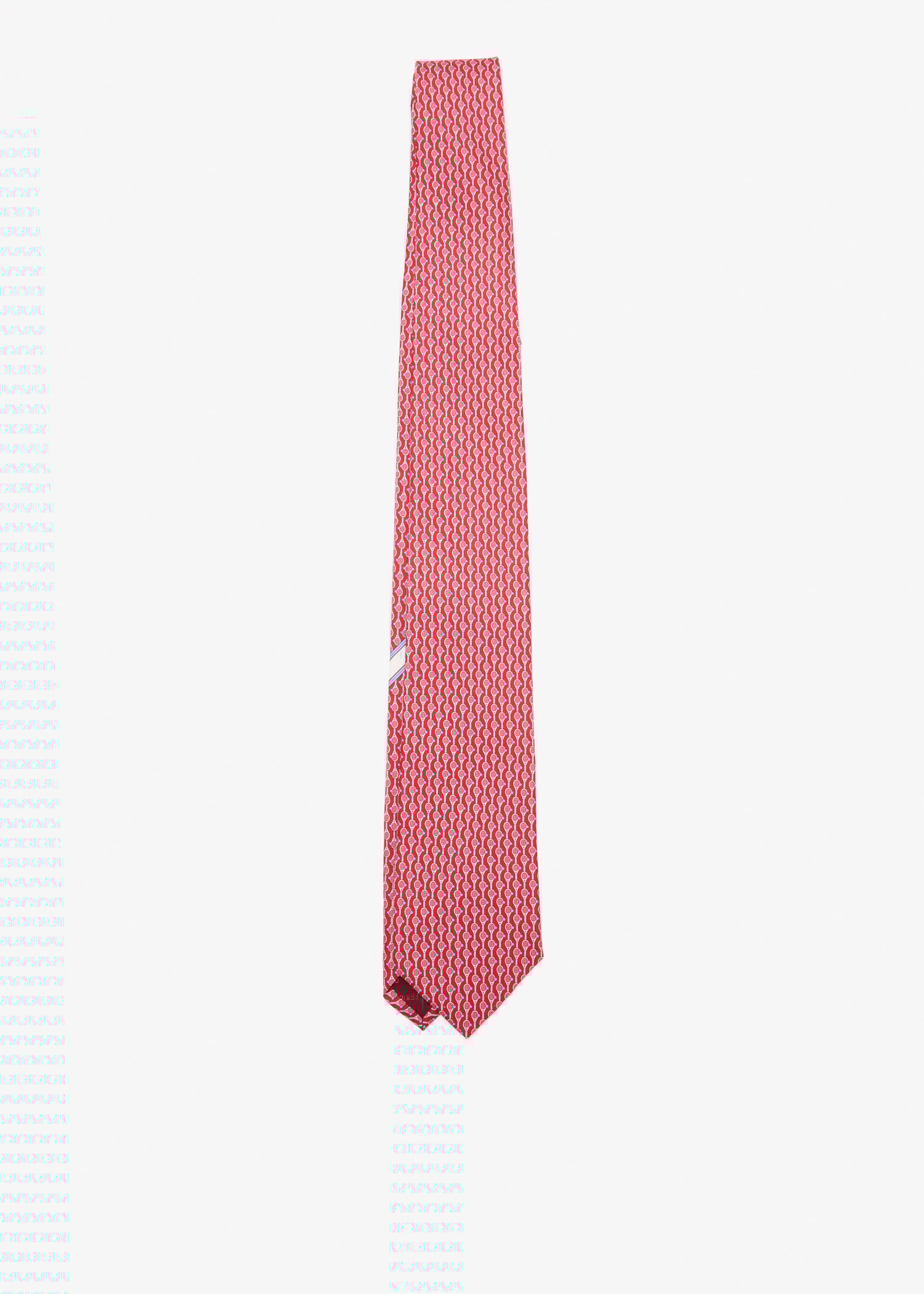 

Tennis print silk tie, Red