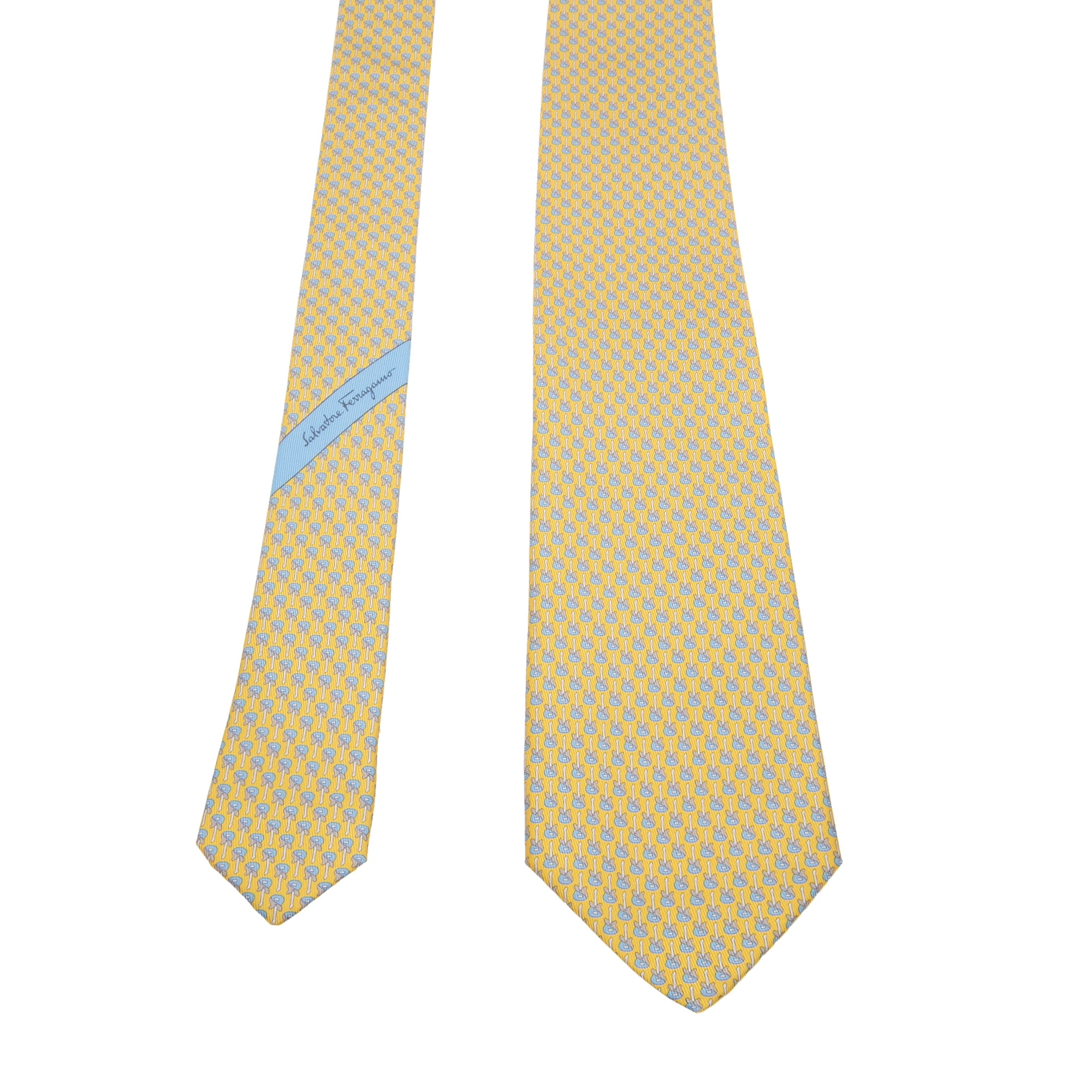 

Guitar print tie, Yellow