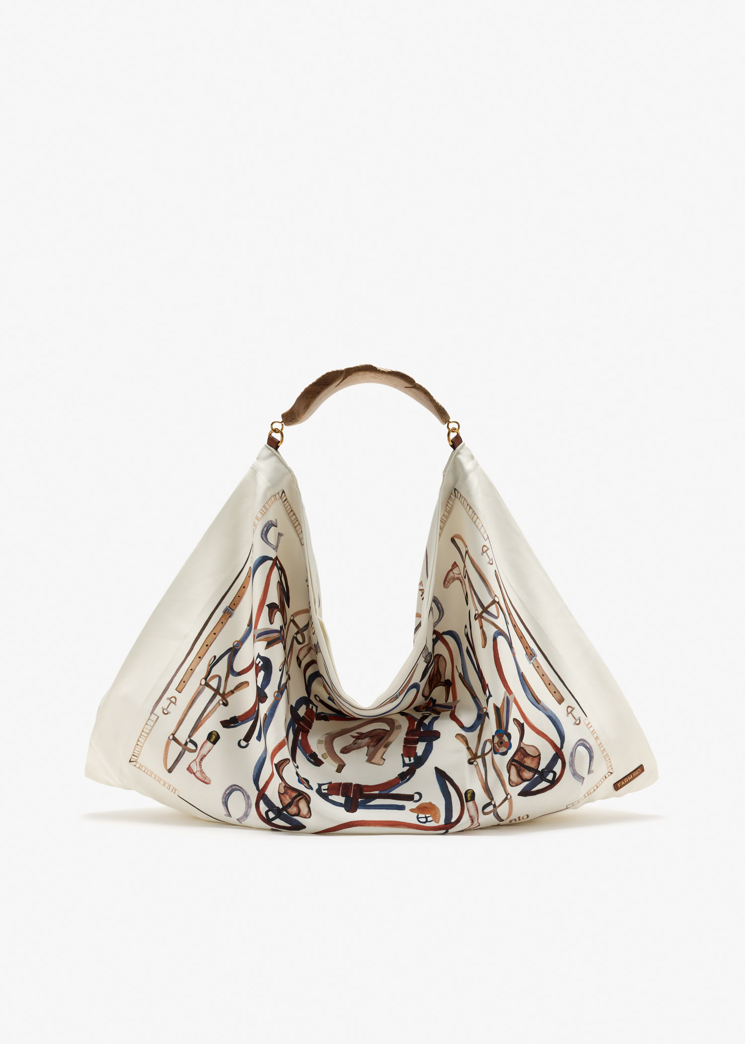 

Satin scarf medium bag, White