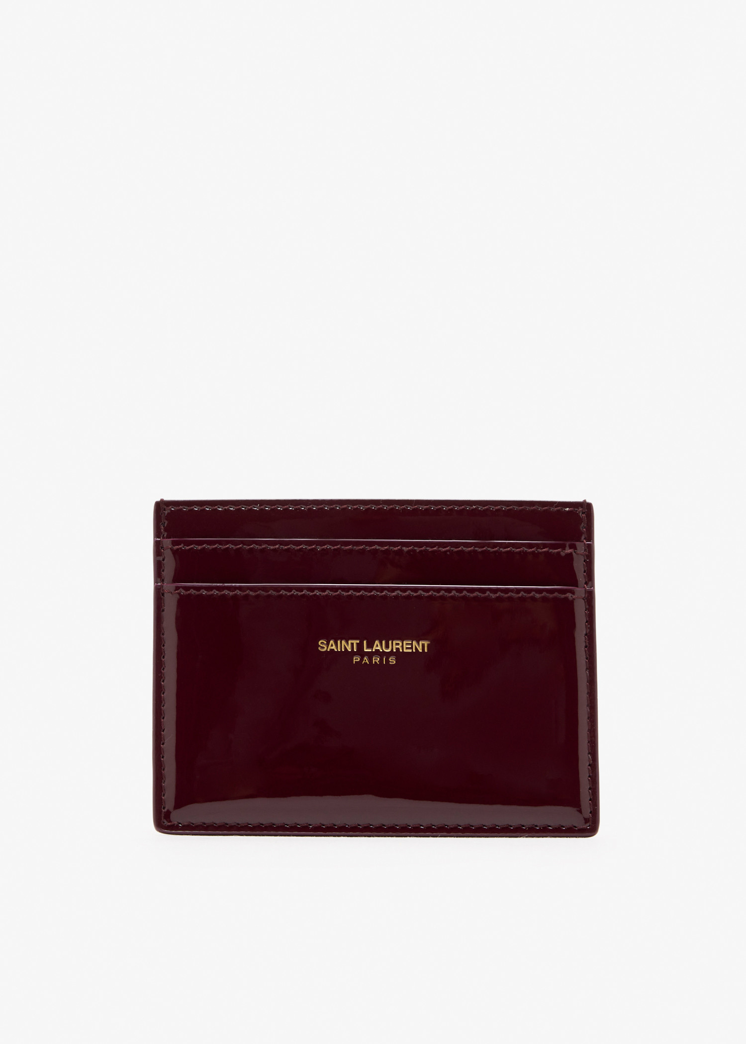 

Glossy leather card holder, Burgundy