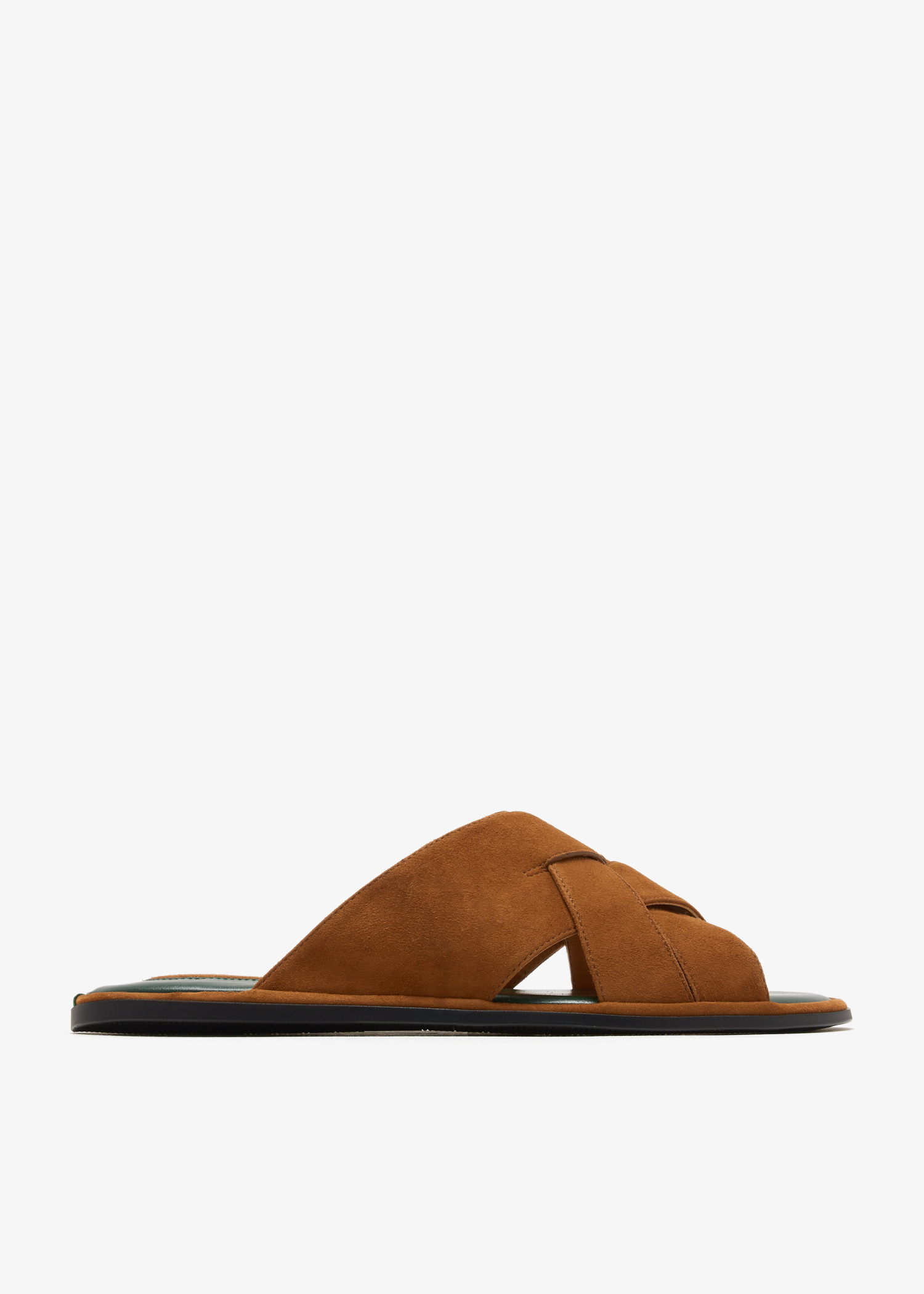 

Suede cross-strap sandals, Brown