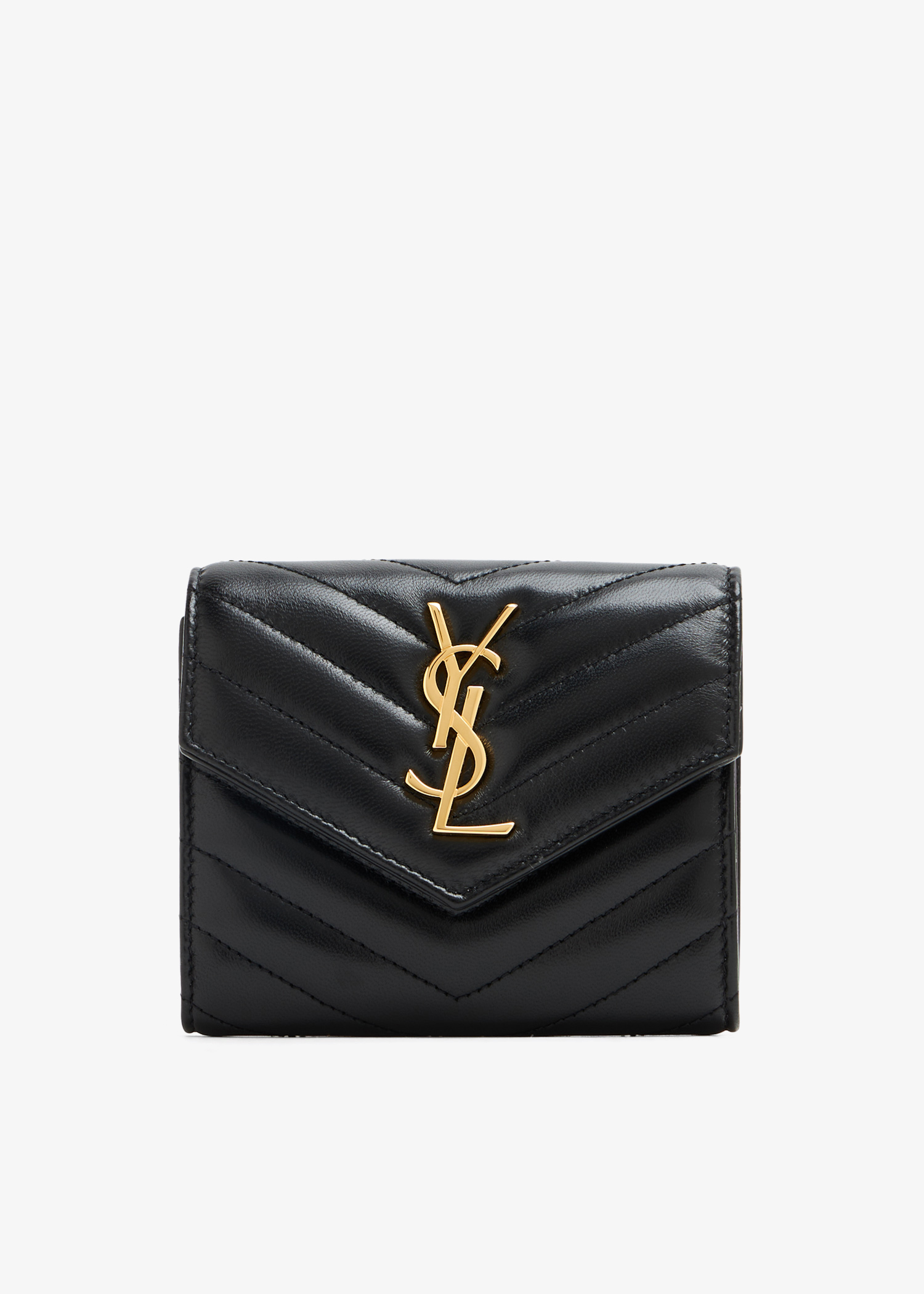 Saint Laurent Monogram tri fold wallet for Women Black in UAE