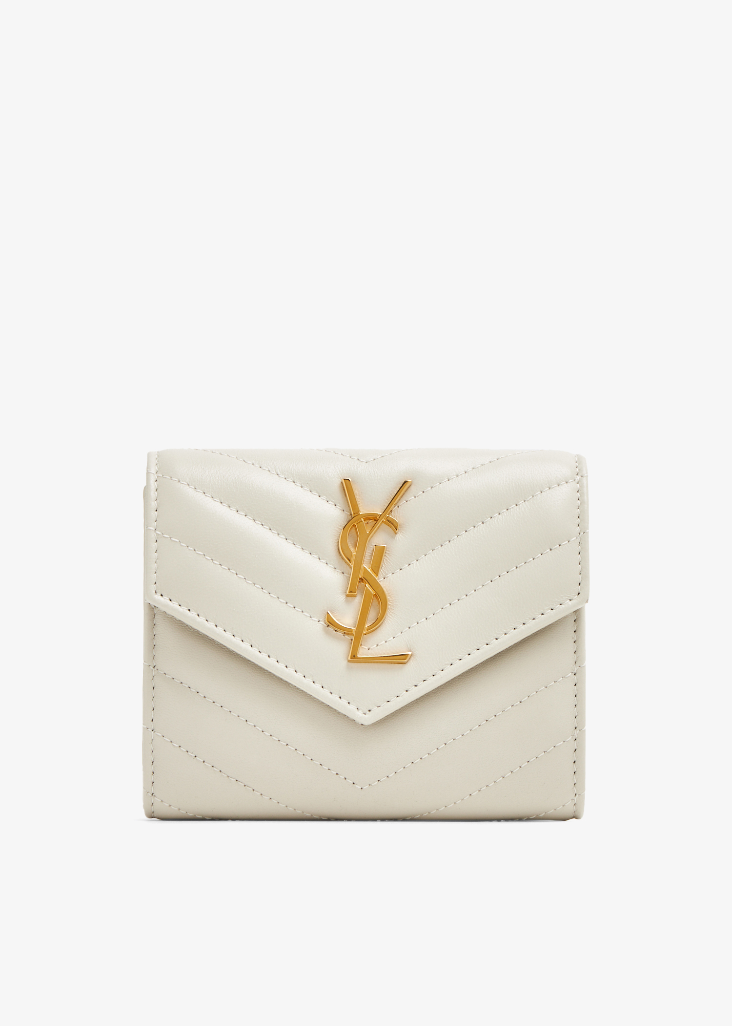 

Monogram tri-fold wallet, White