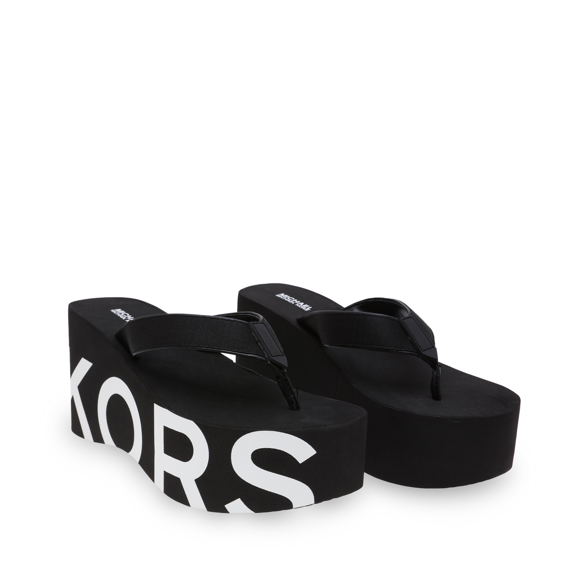 

Logo platform sandals, Black
