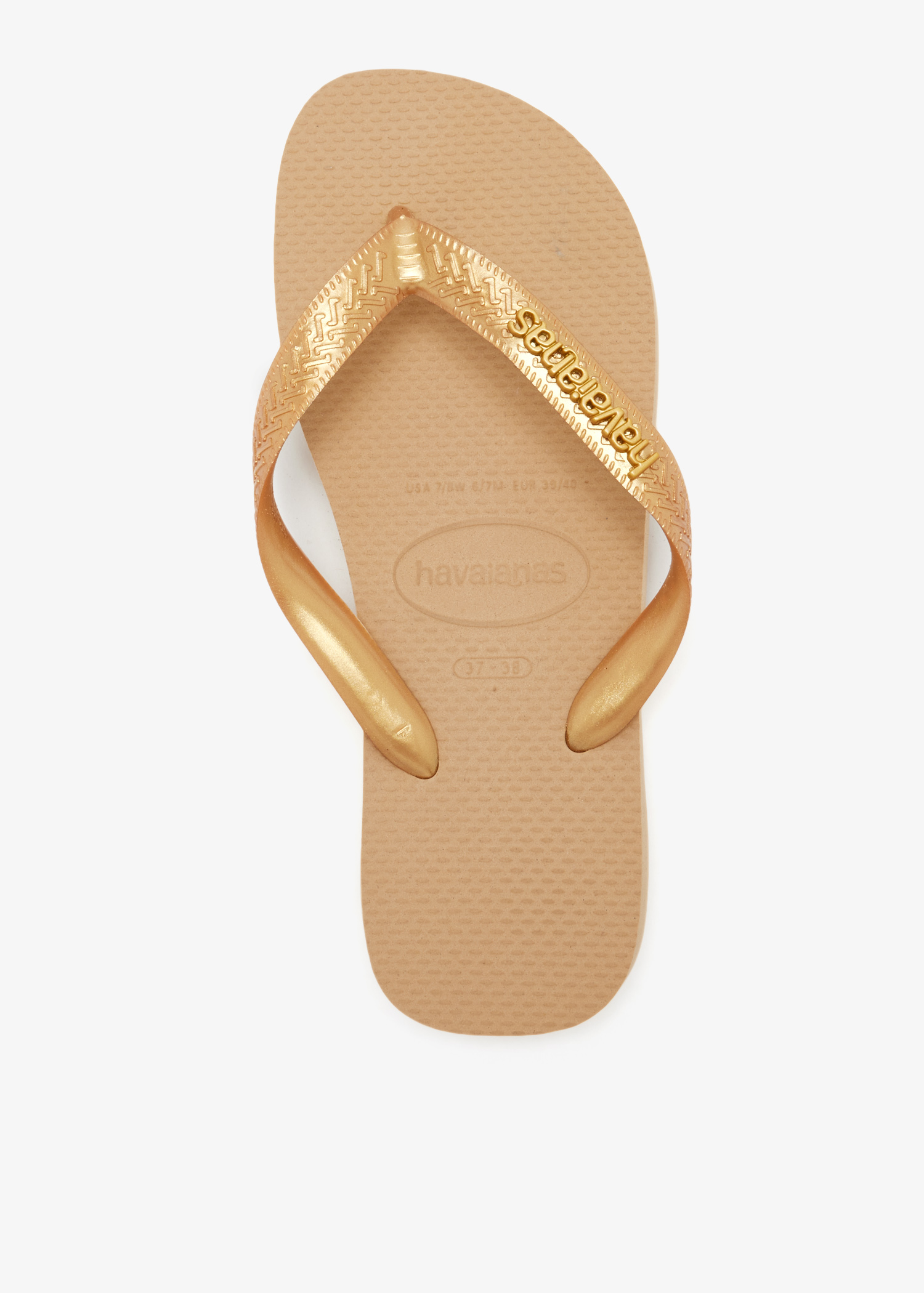 

Top Logo metallic flip flops, Gold