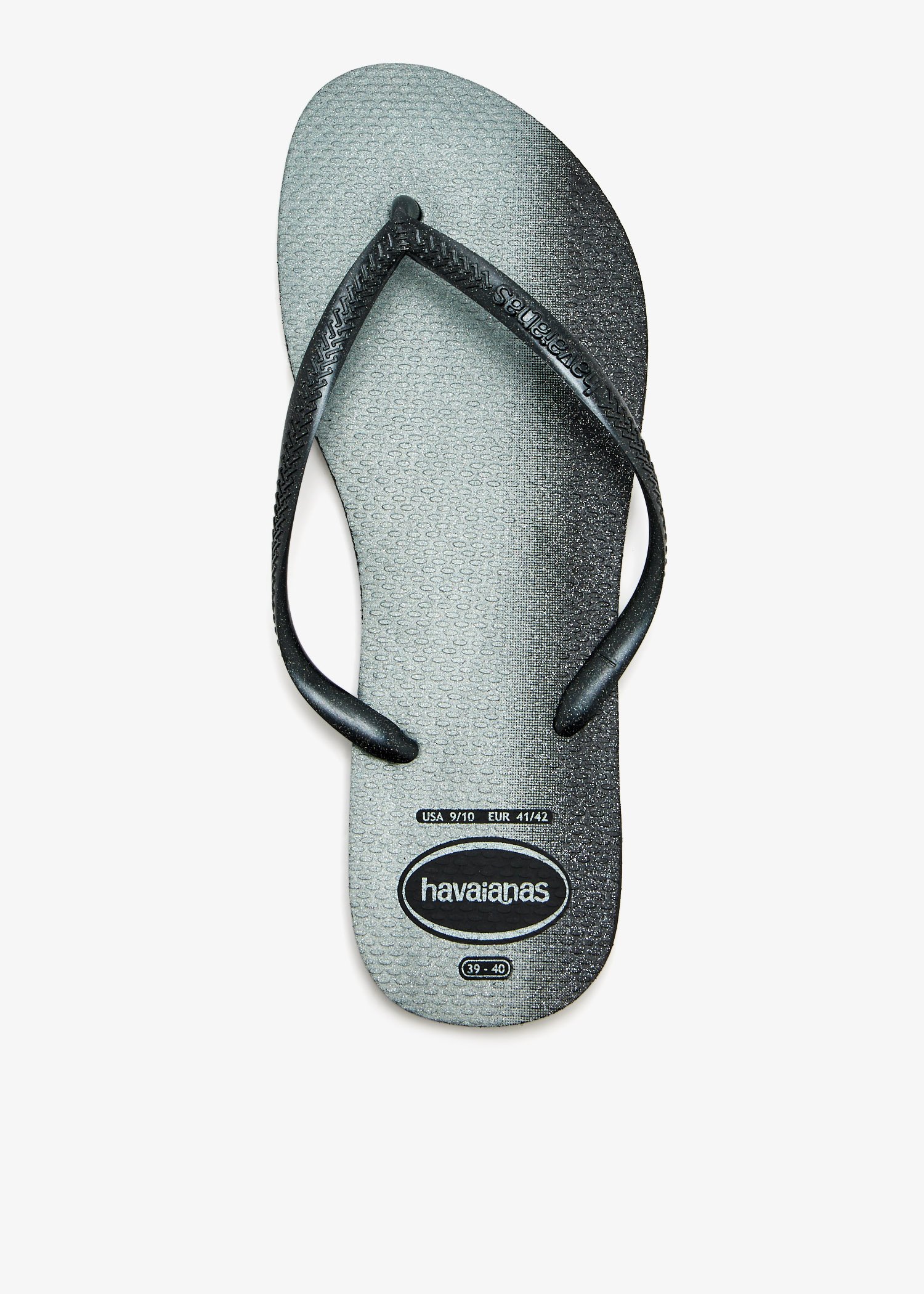 

Slim gloss flip flops, Black