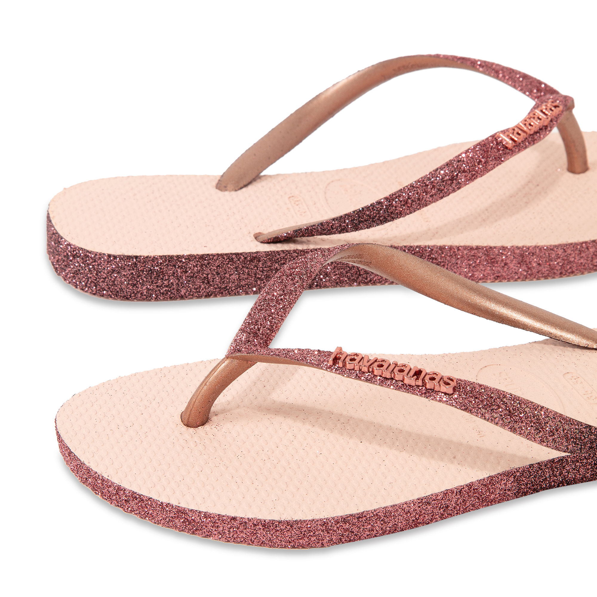 

Sparkle rubber flip flops, Pink