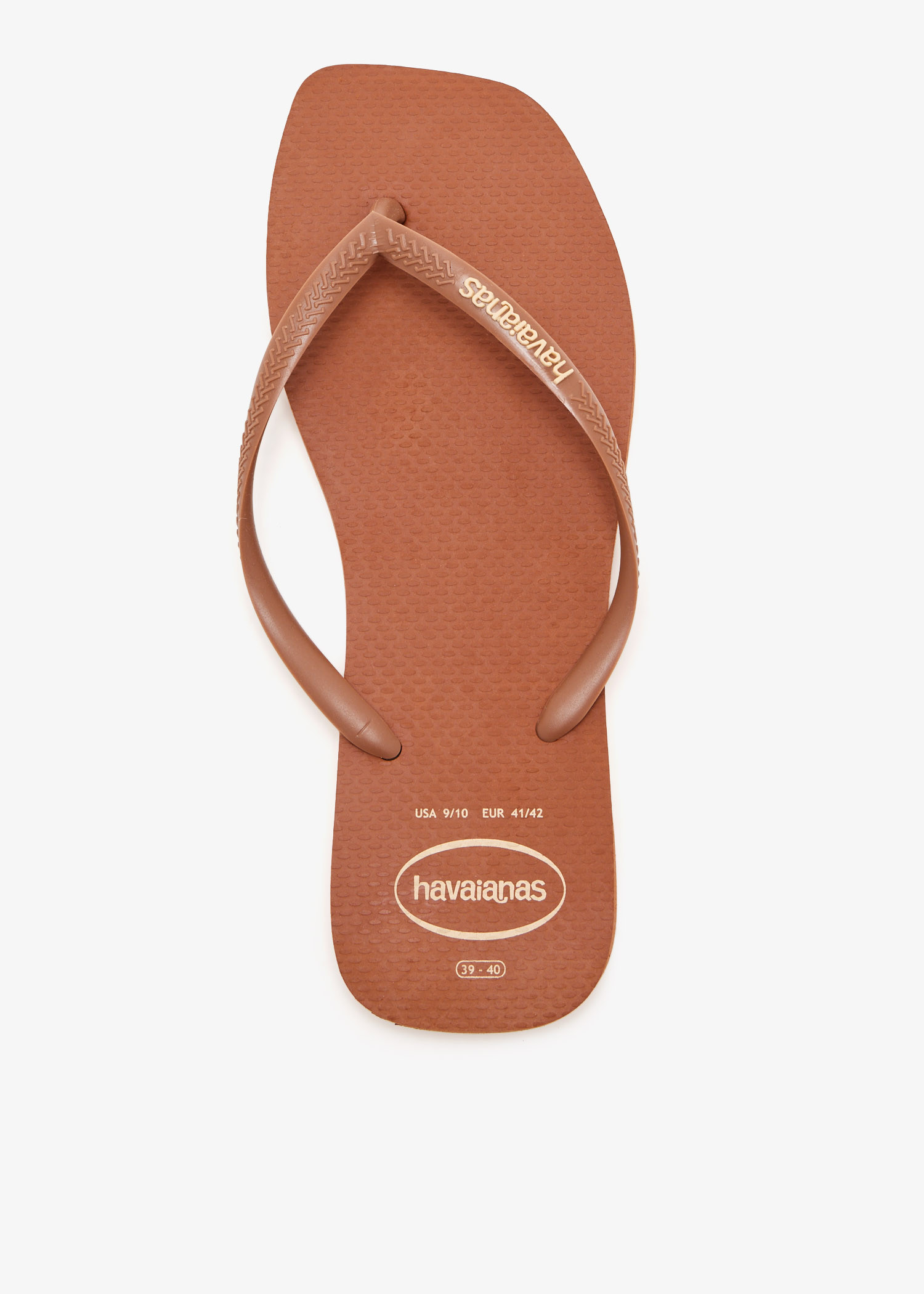 

Slim square flip flops, Brown