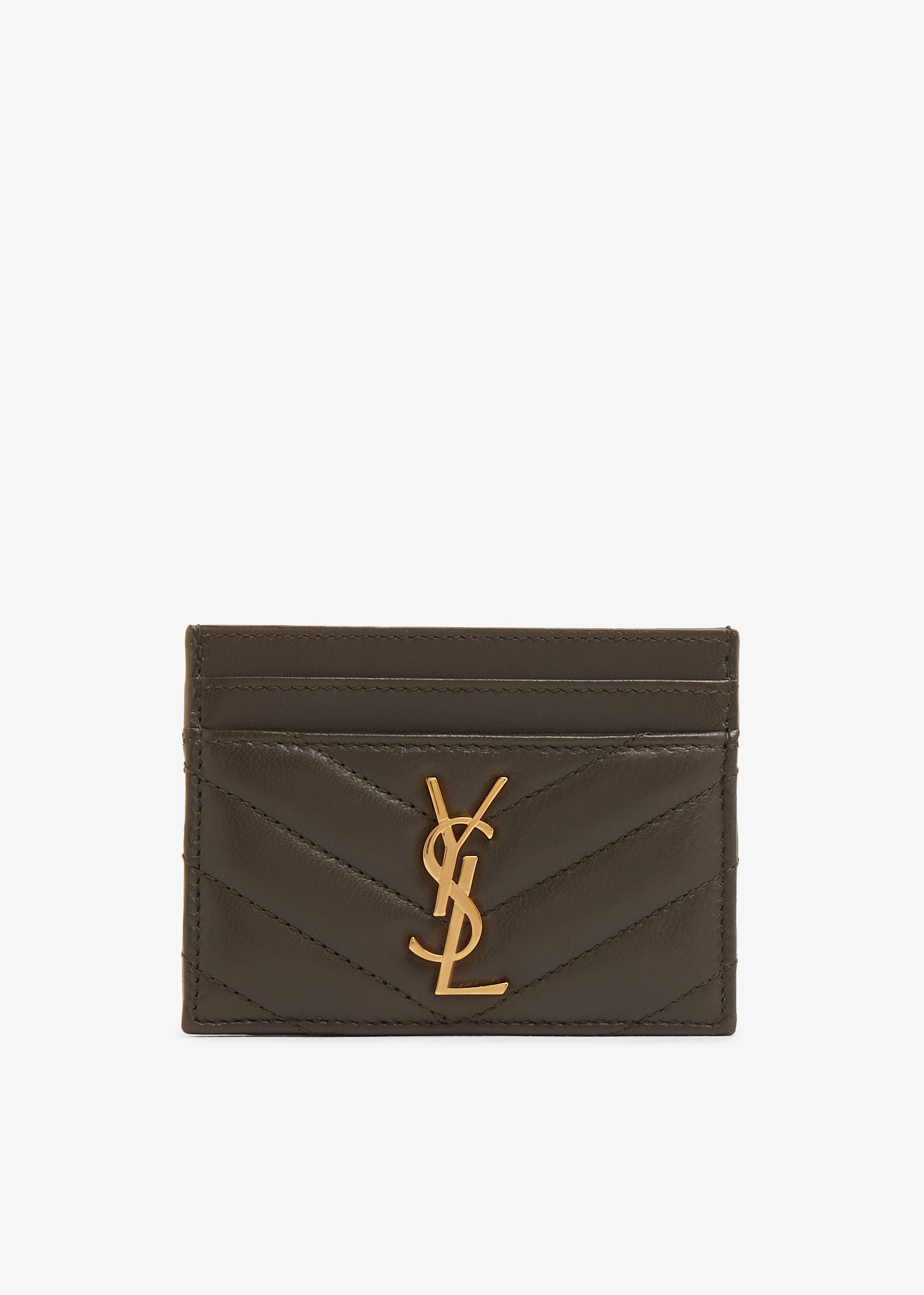 Saint Laurent Monogramme card case for Women Green in Kuwait Level Shoes