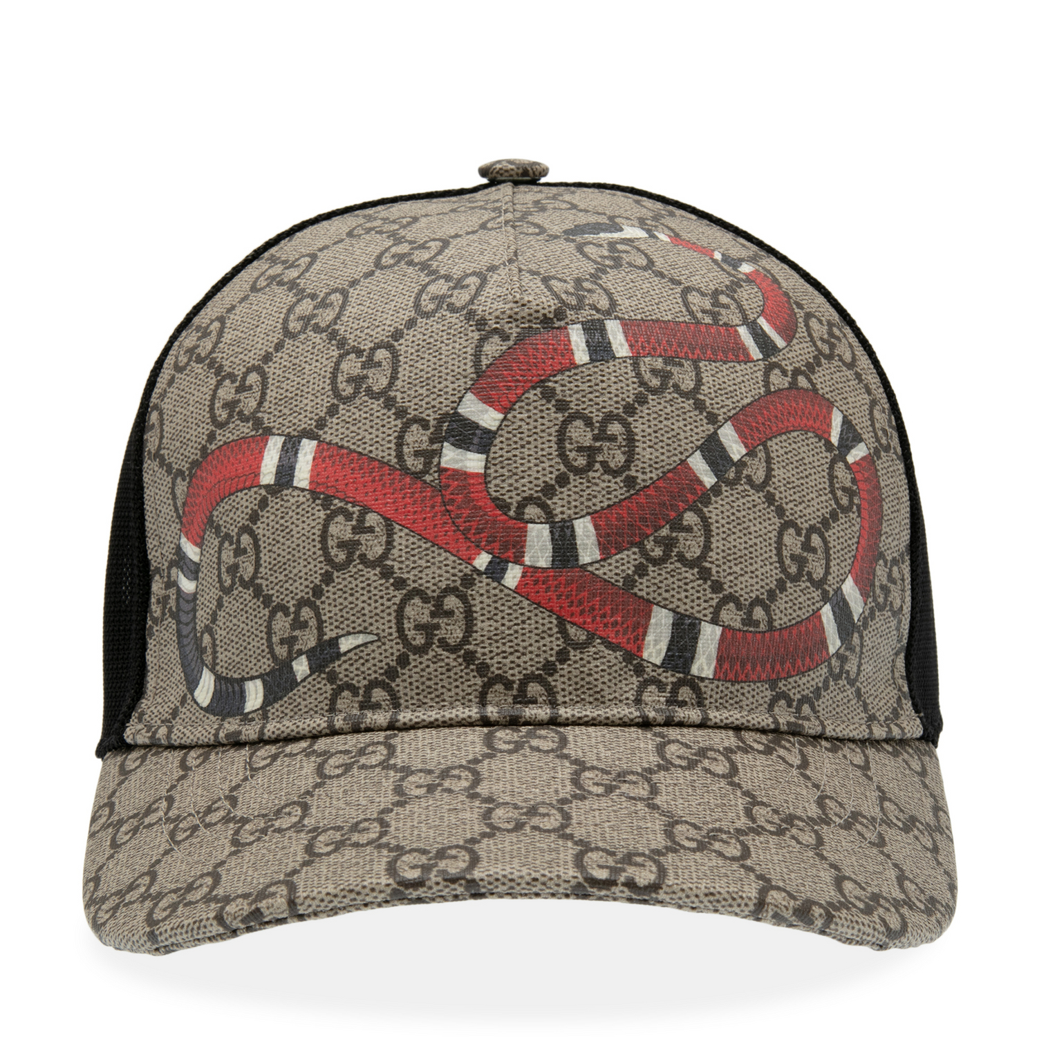 Gucci Kingsnake print GG Supreme baseball hat for Men - Grey