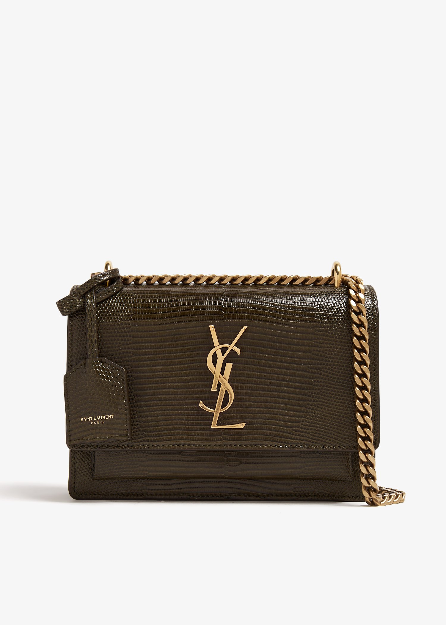 Saint Laurent Sunset small chain bag for Women Green in UAE Level Shoes