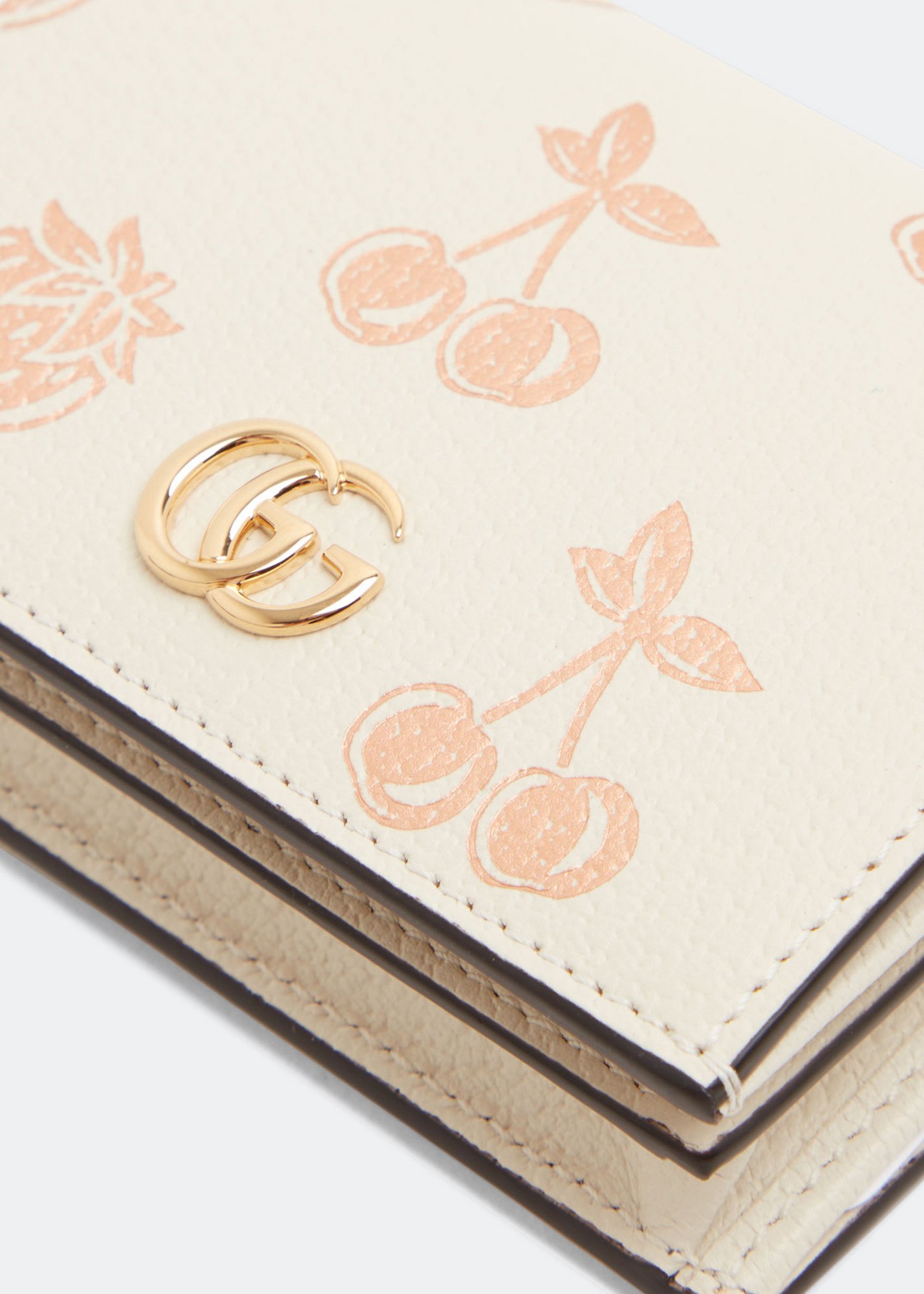 

GG Marmont berry card case wallet, White