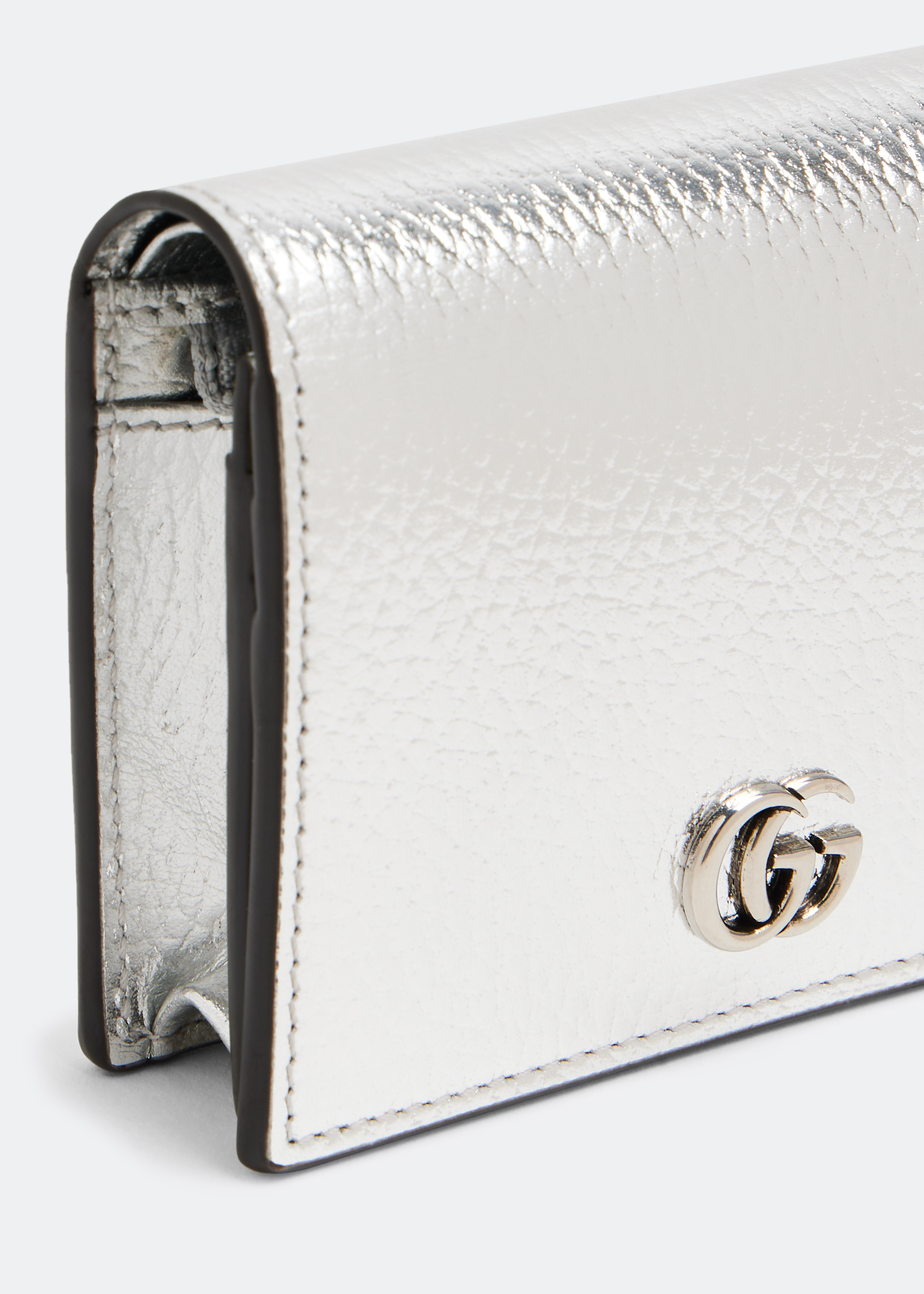 

GG Marmont card case wallet, Silver