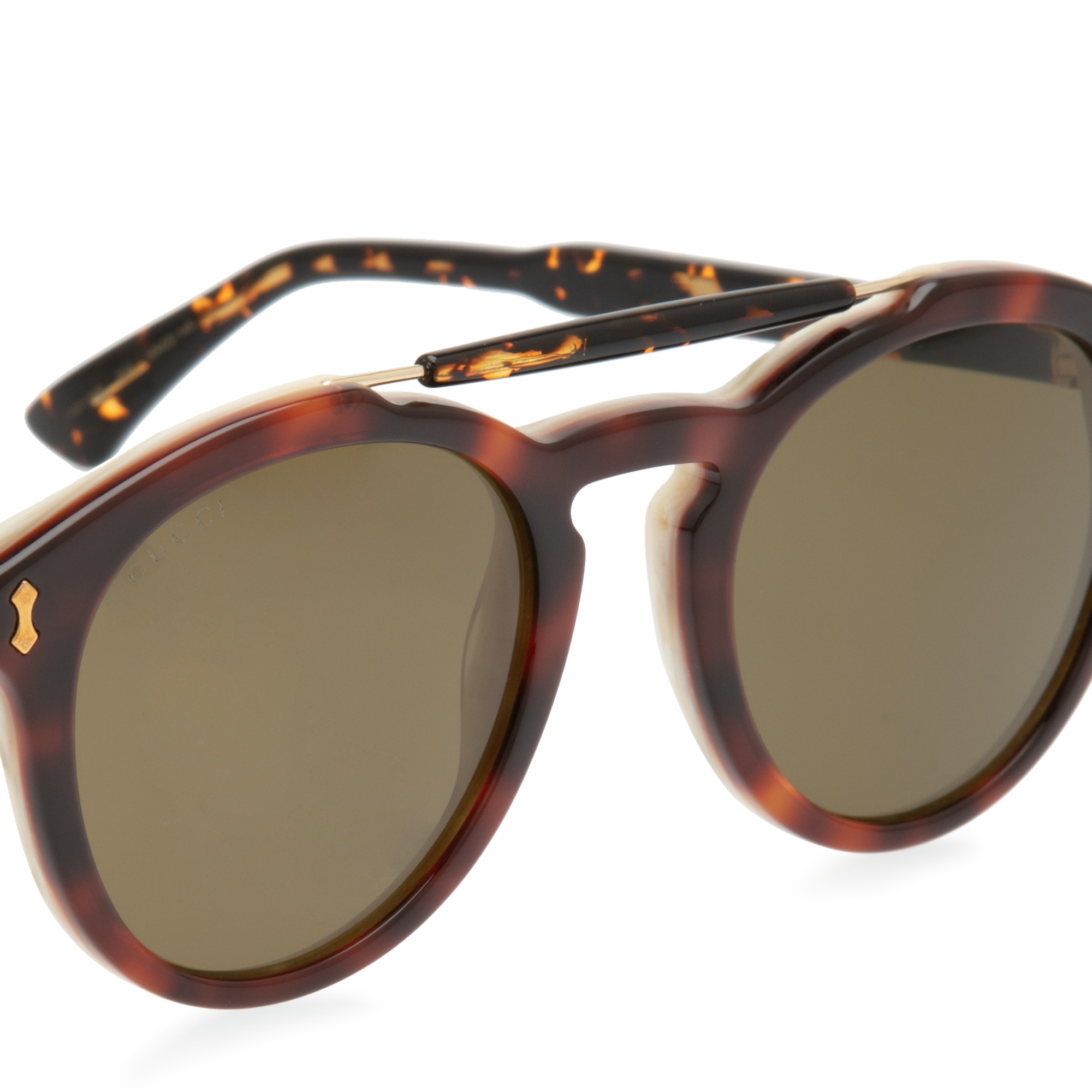 

Round-frame acetate sunglasses, Brown