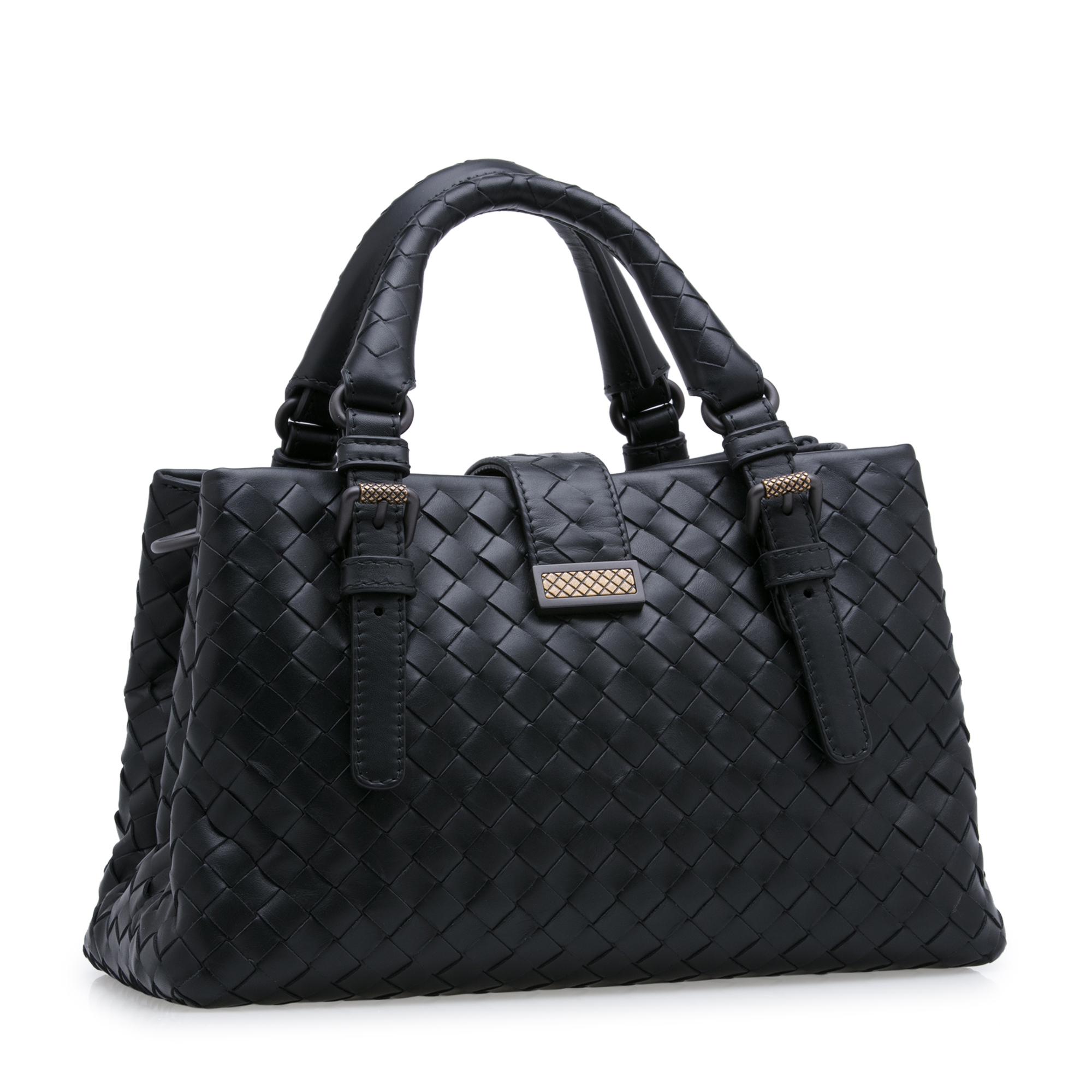 

Mini Intrecciato Roma top-handle bag, Black