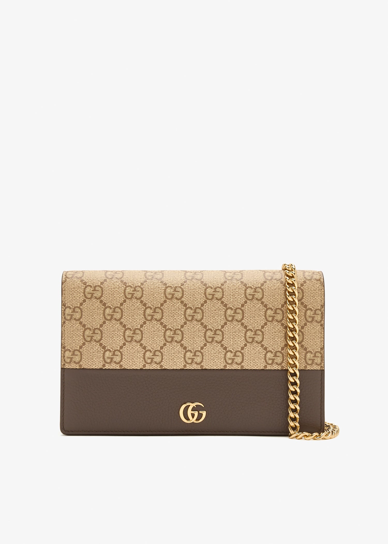 

GG Marmont chain wallet, Taupe
