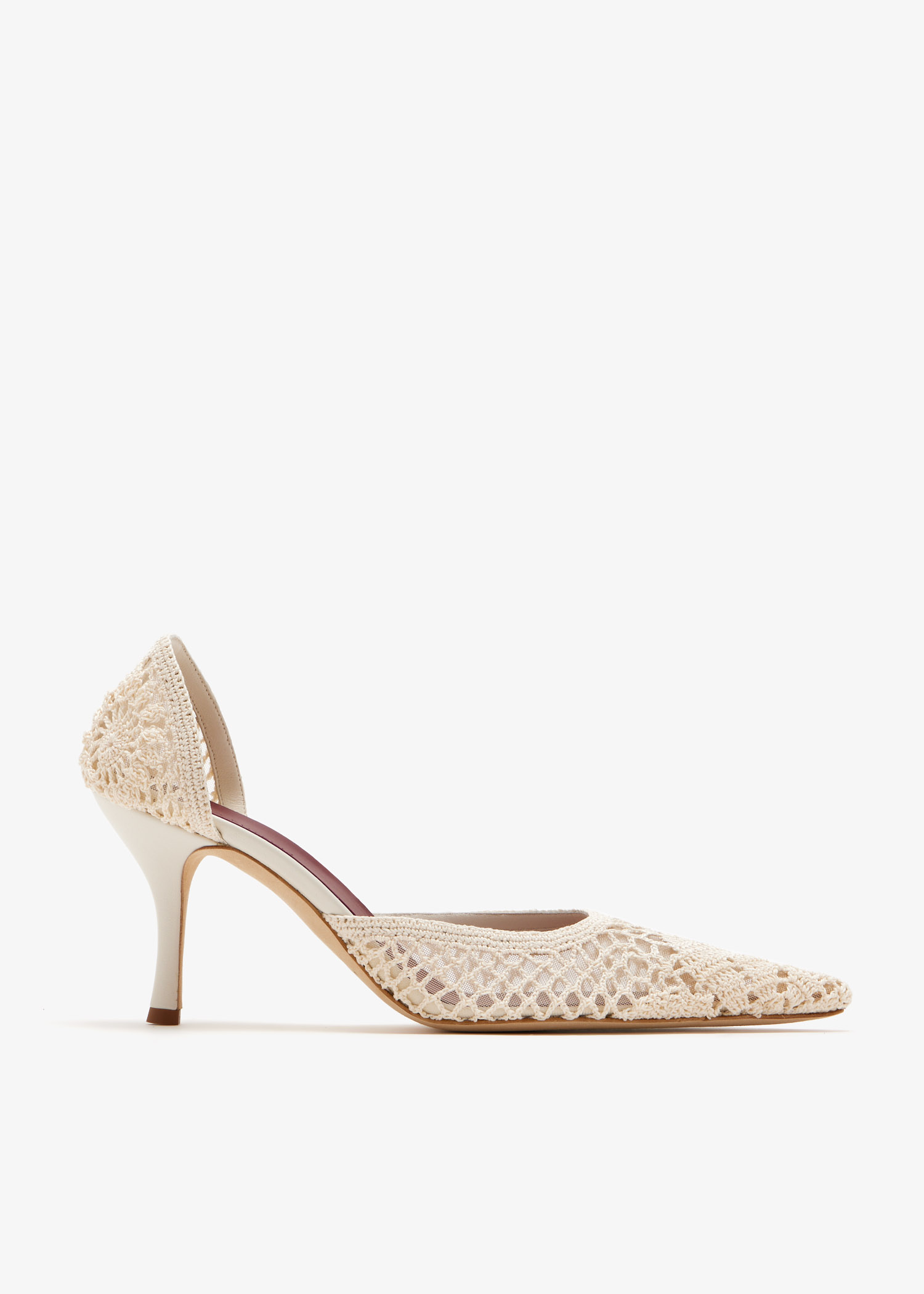 

Crochet kitten pumps, Cream