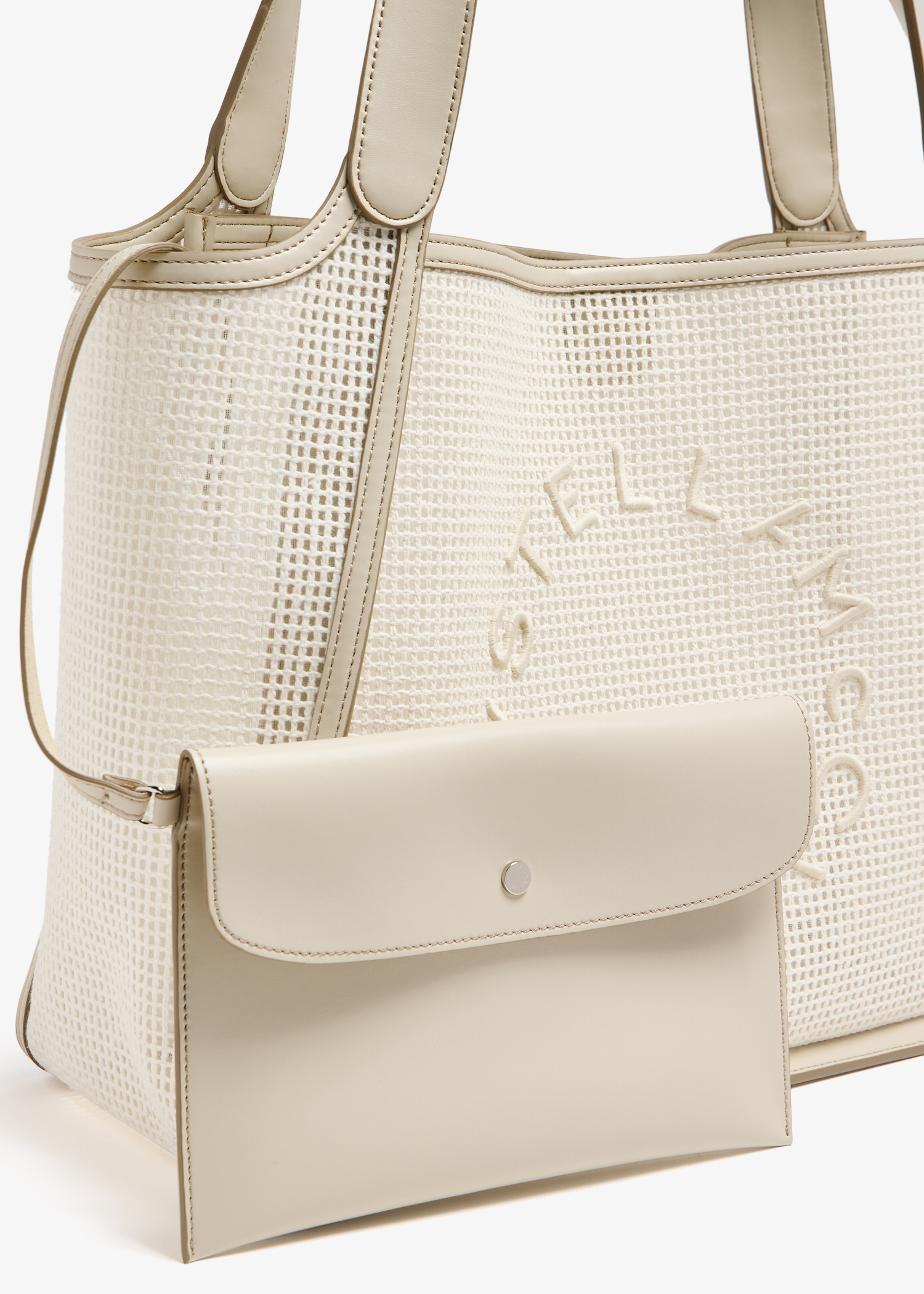 Stella McCartney Embroidered mesh tote bag for Women - White in 
