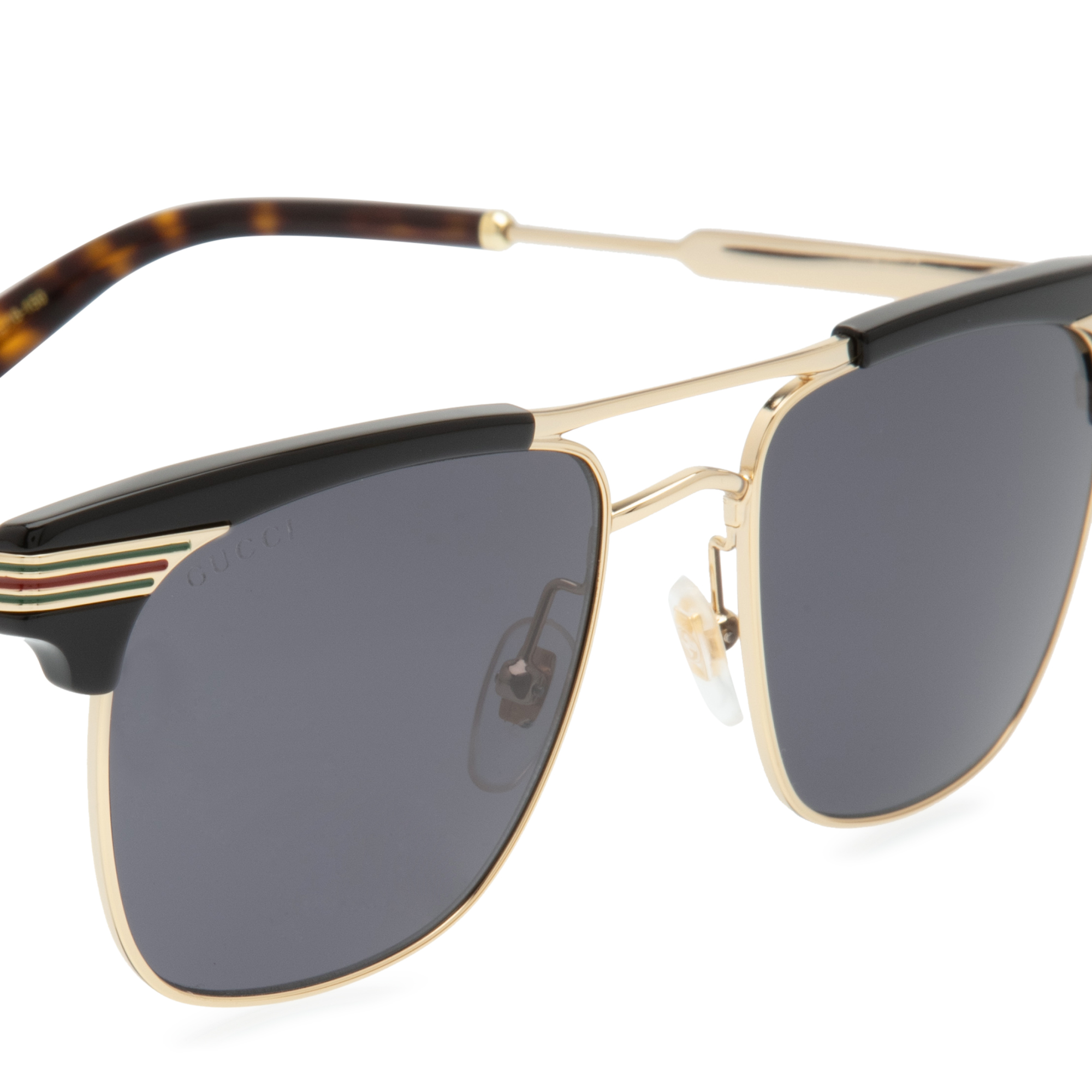 

Square-frame metal sunglasses, Black