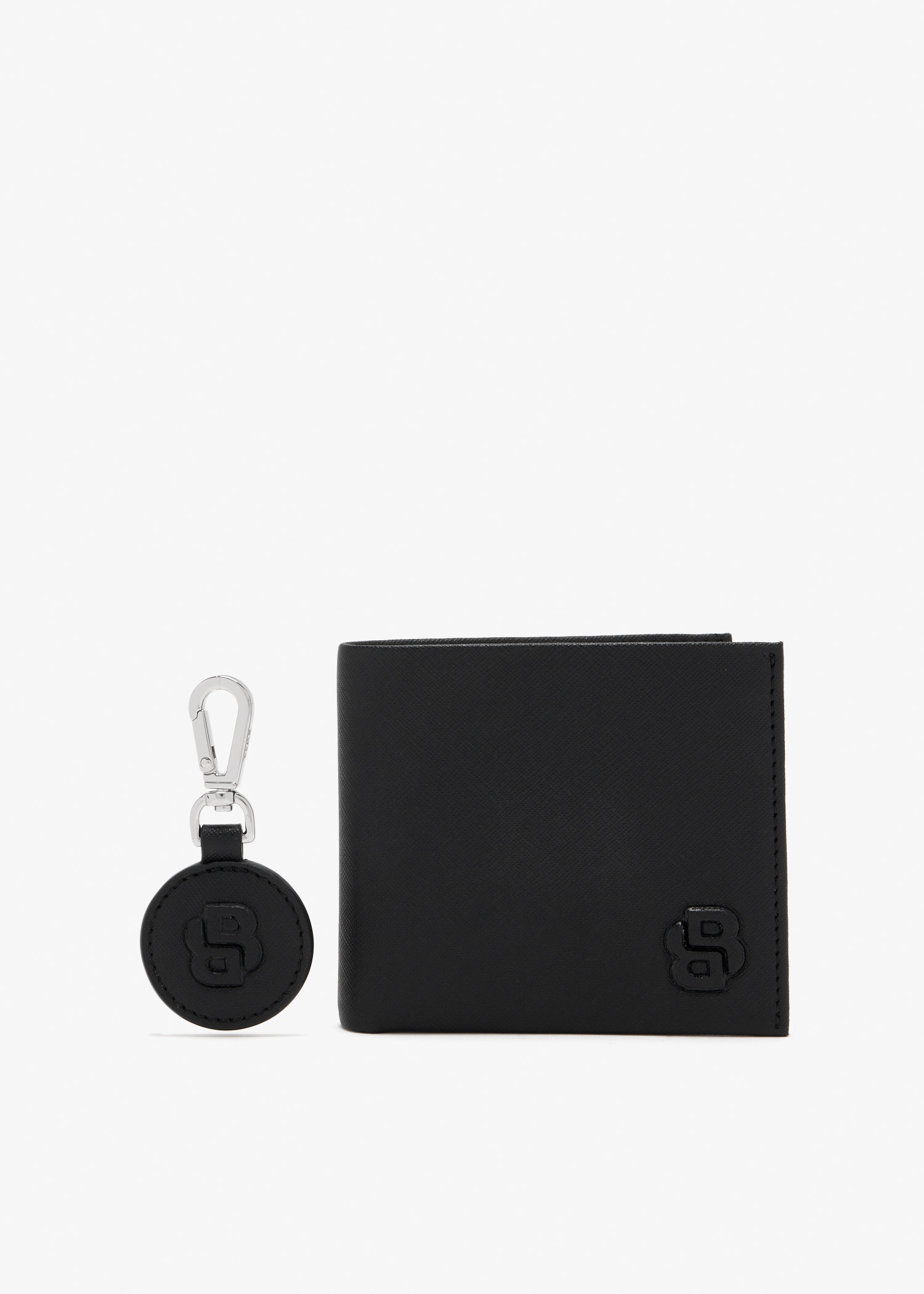 

Double B wallet and key ring gift set, Black