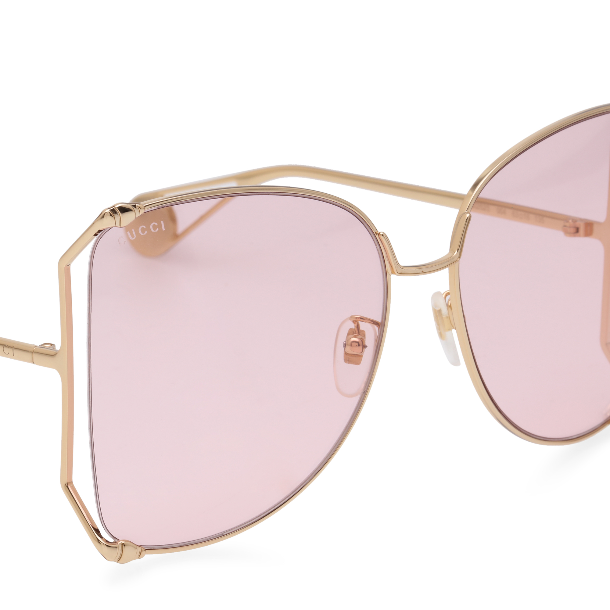 

Oversize round-frame metal glasses, Gold