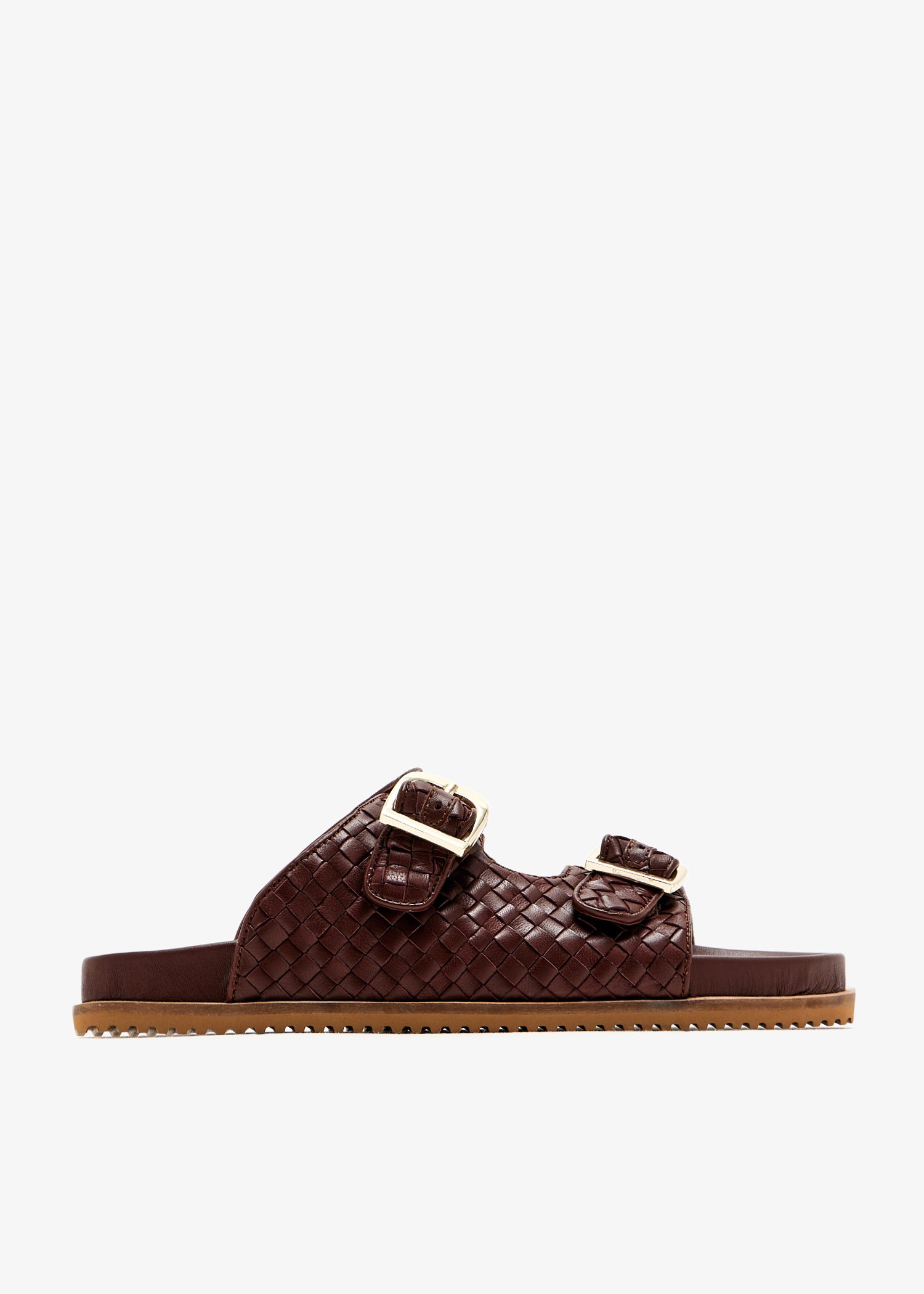 

Double buckle sandals, Brown
