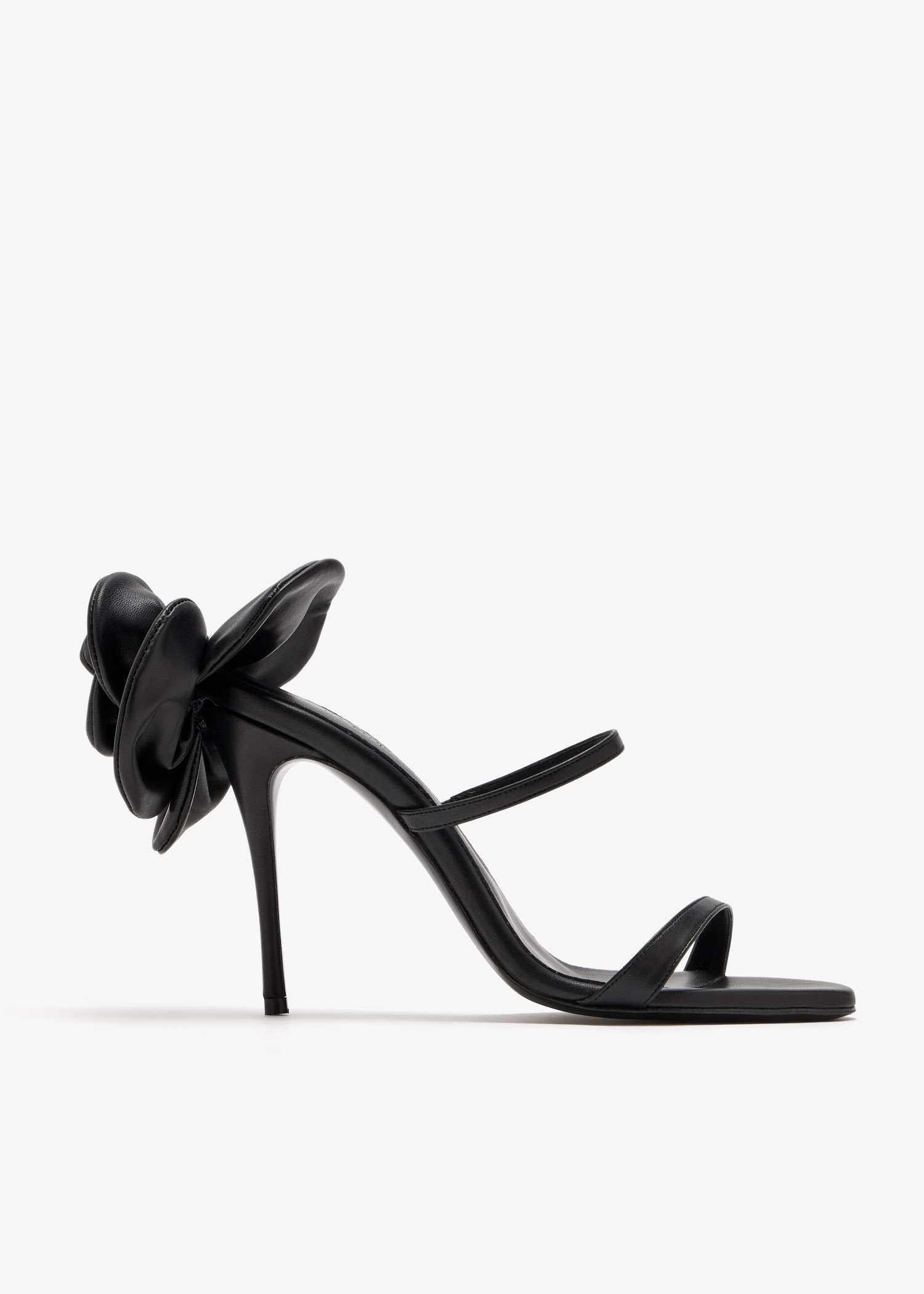 

Flower leather sandals, Black