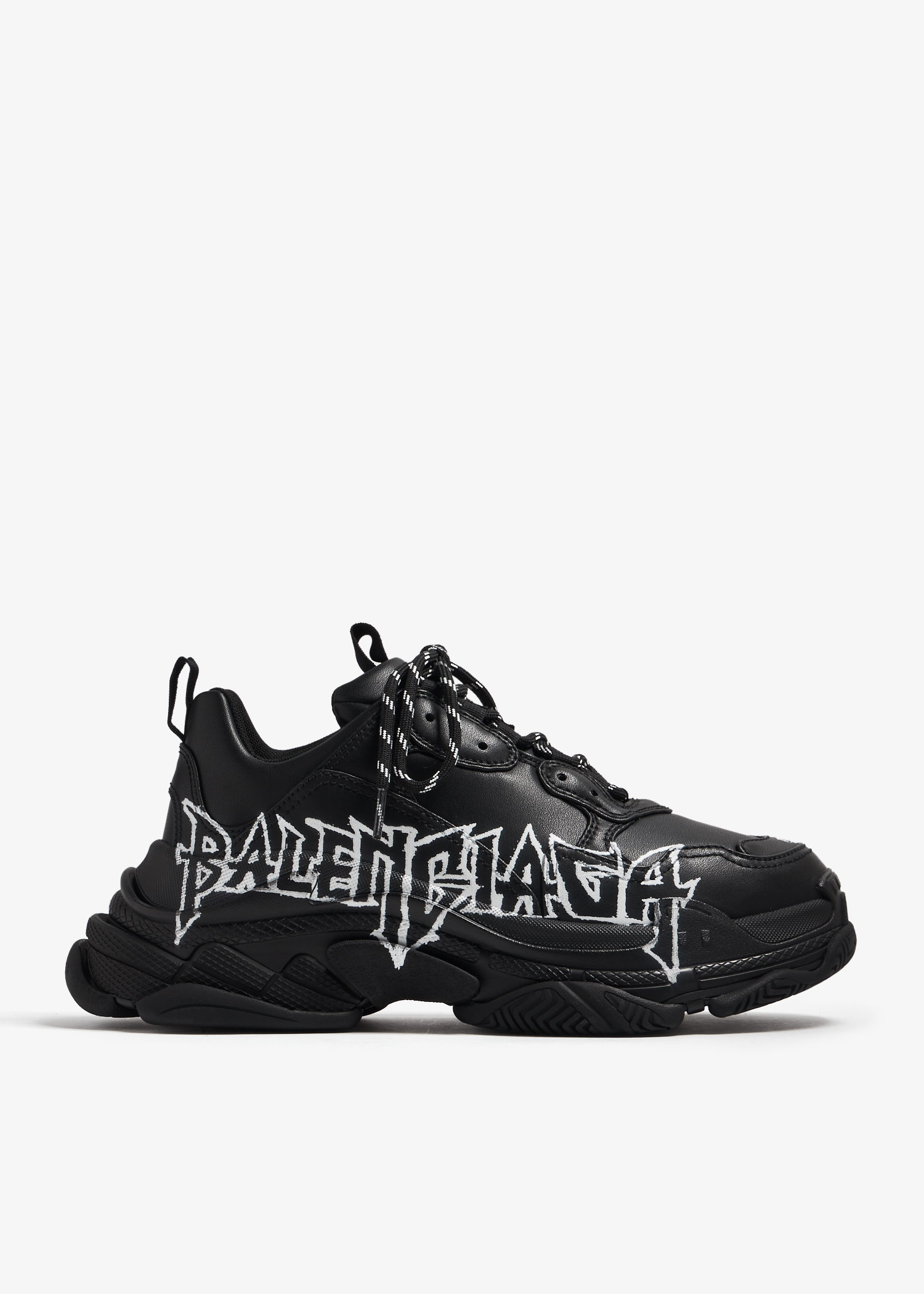 Balenciaga black triple sales s leather sneakers