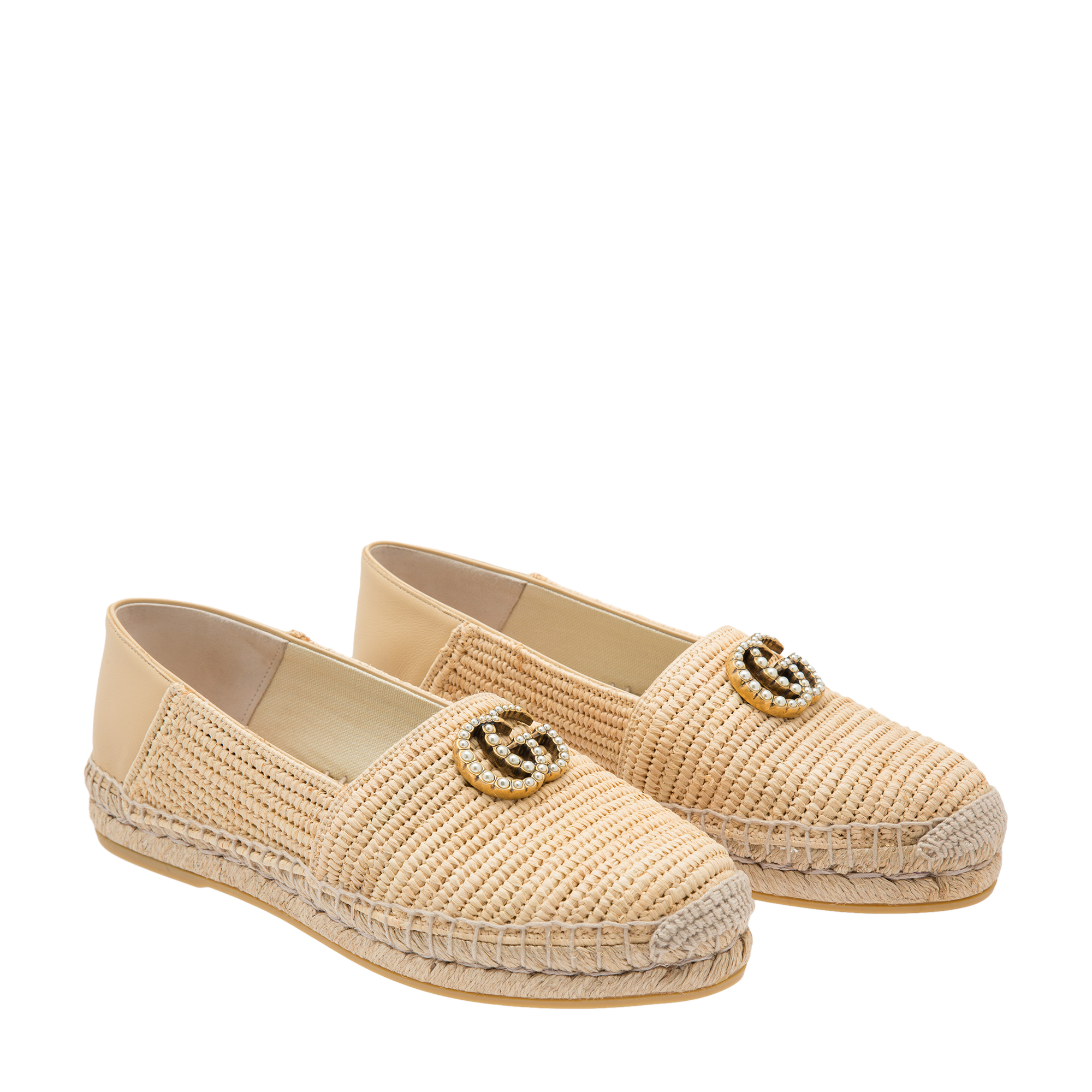 

Raffia Double G espadrilles, Beige