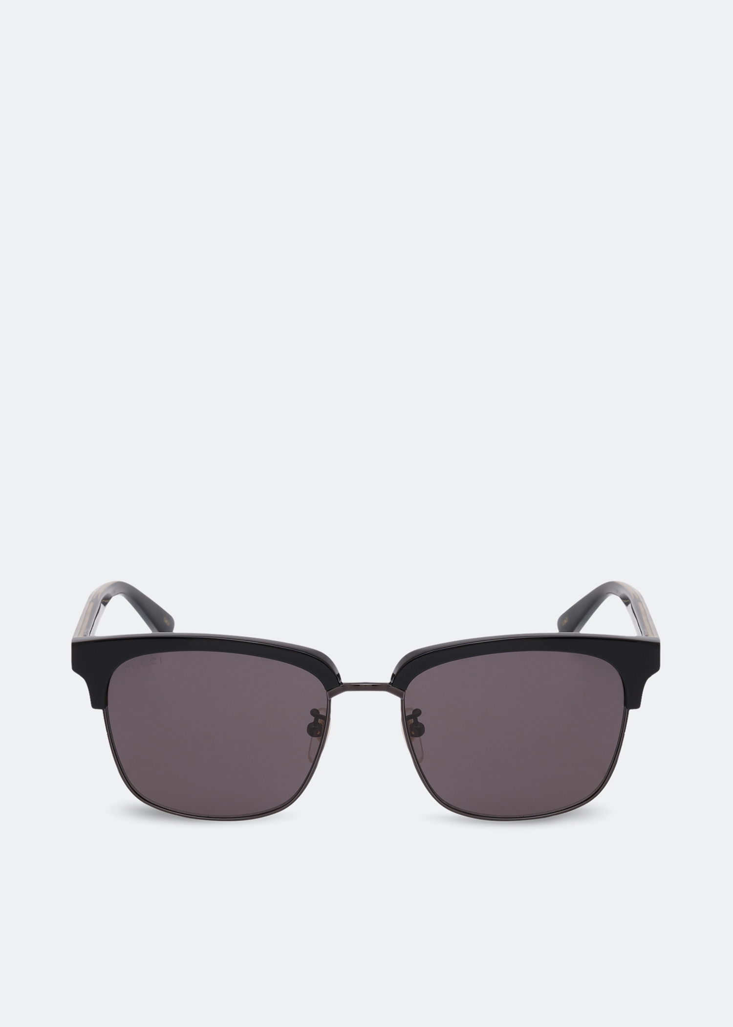 

Rectangular-frame metal sunglasses, Black