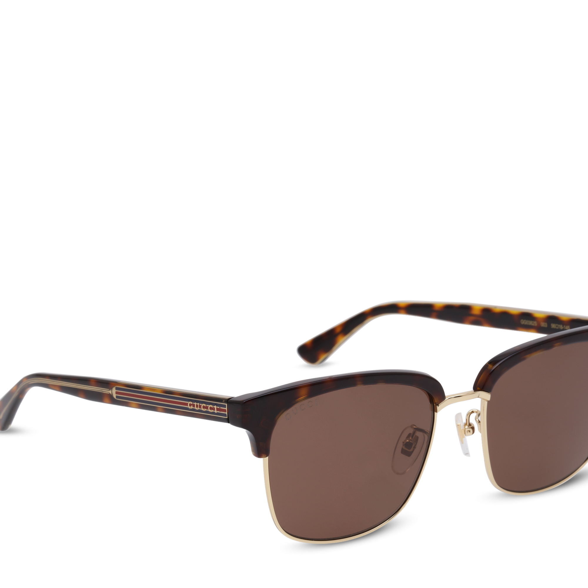 

Rectangular-frame metal sunglasses, Brown