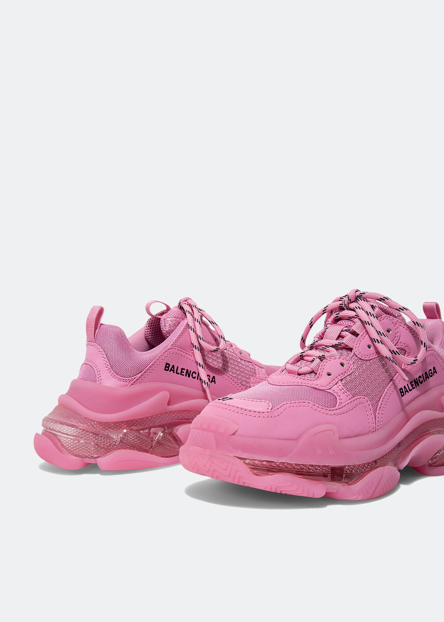 Balenciaga Women's Triple S Clear Sole Sneaker - Pink - Size 5