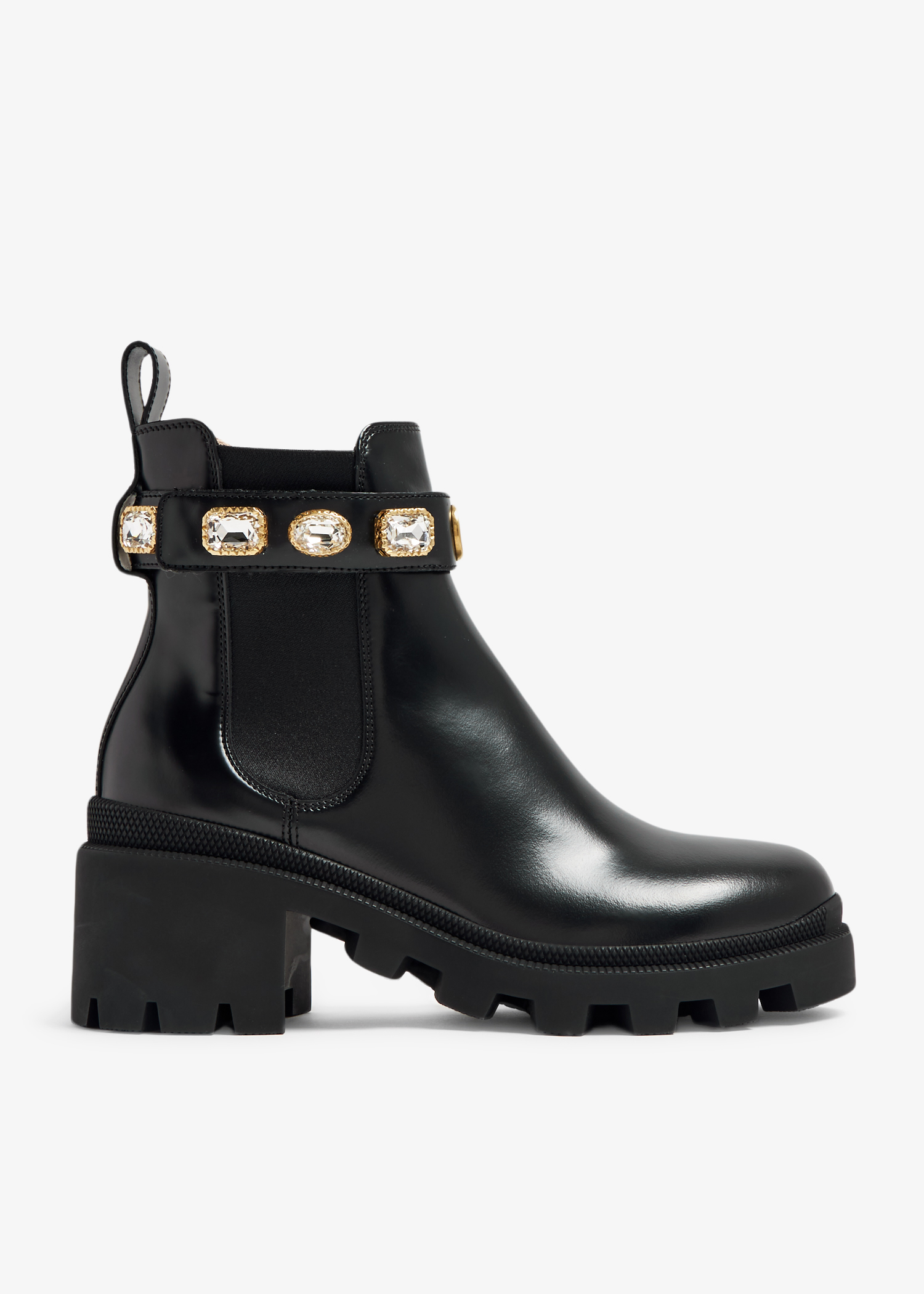 Gucci leather shop bootie with studs