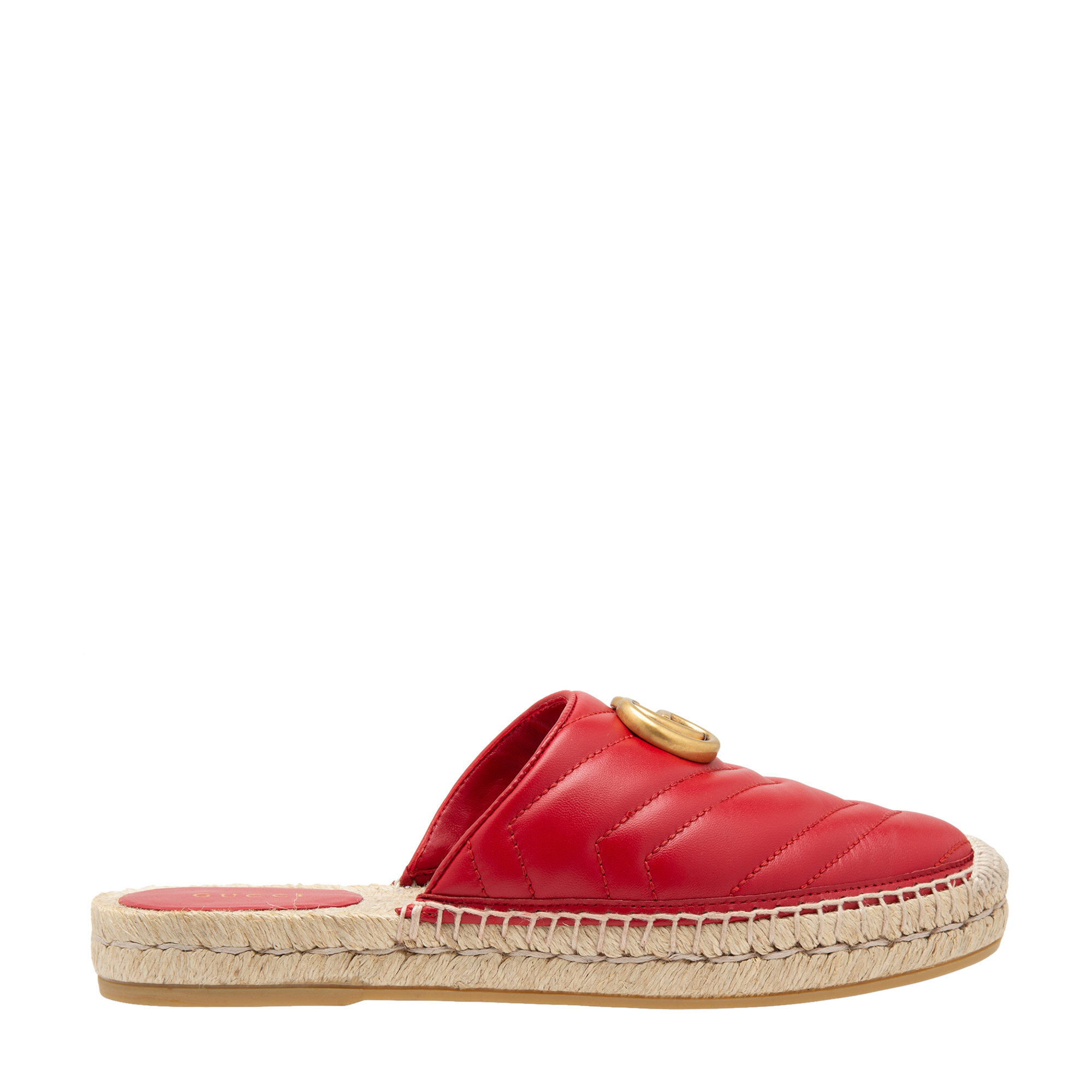Gucci red on sale leather espadrilles
