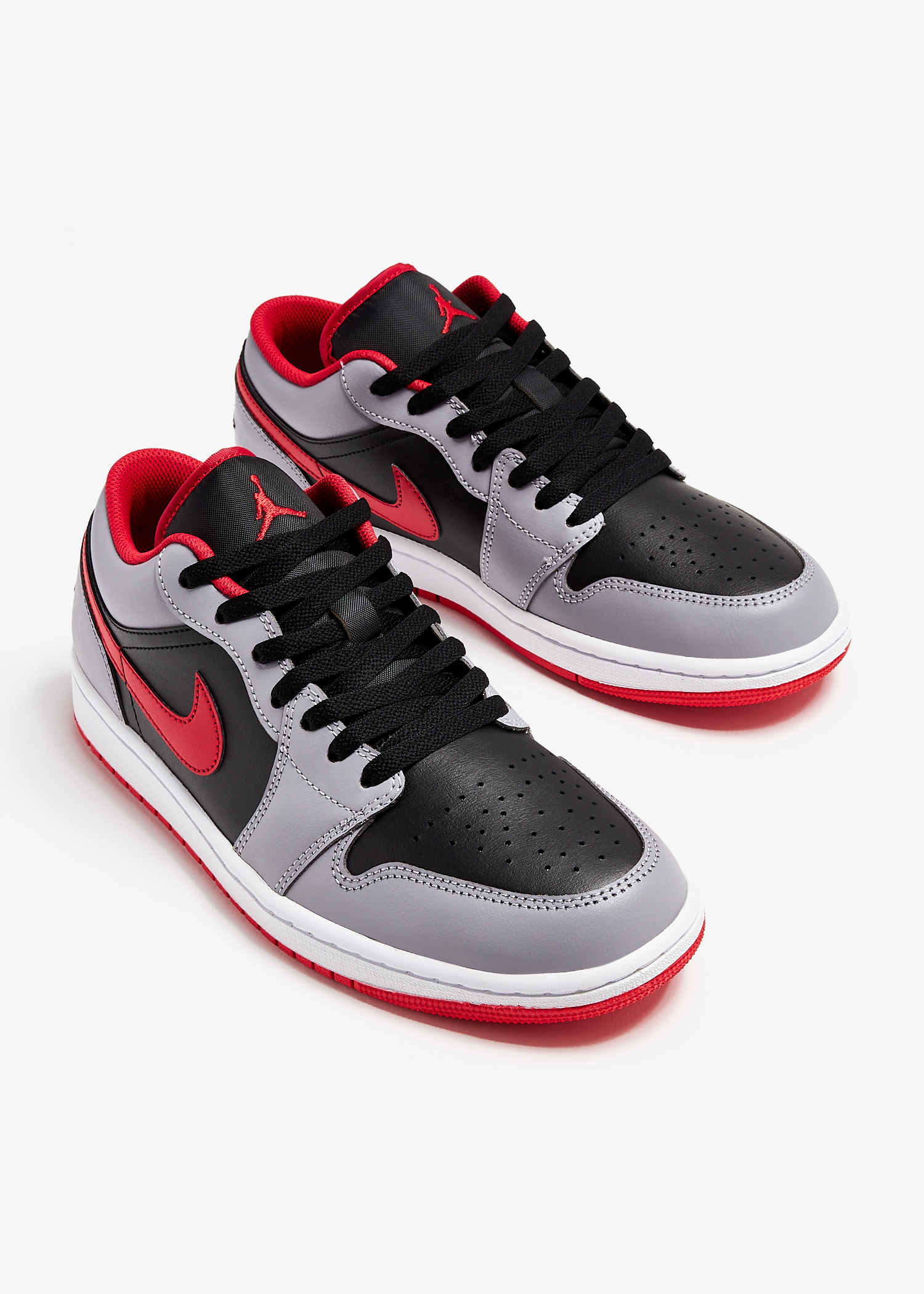Nike Air Jordan 1 Low Cement Grey Fire Red sneakers for Men Grey in Oman Level Shoes