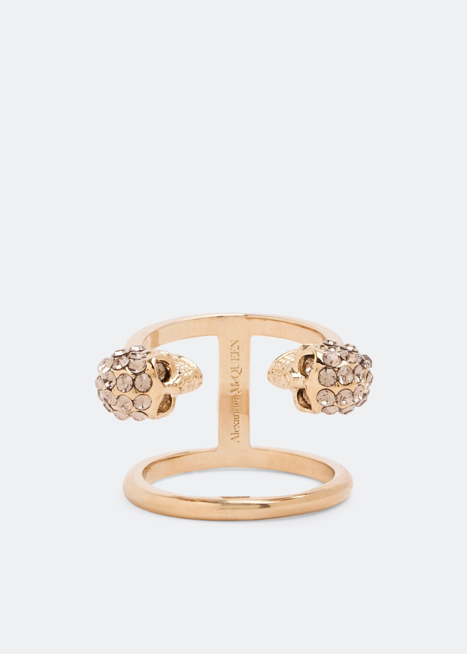 McQueen Twin skull double ring for Women Gold in KSA Level Shoes