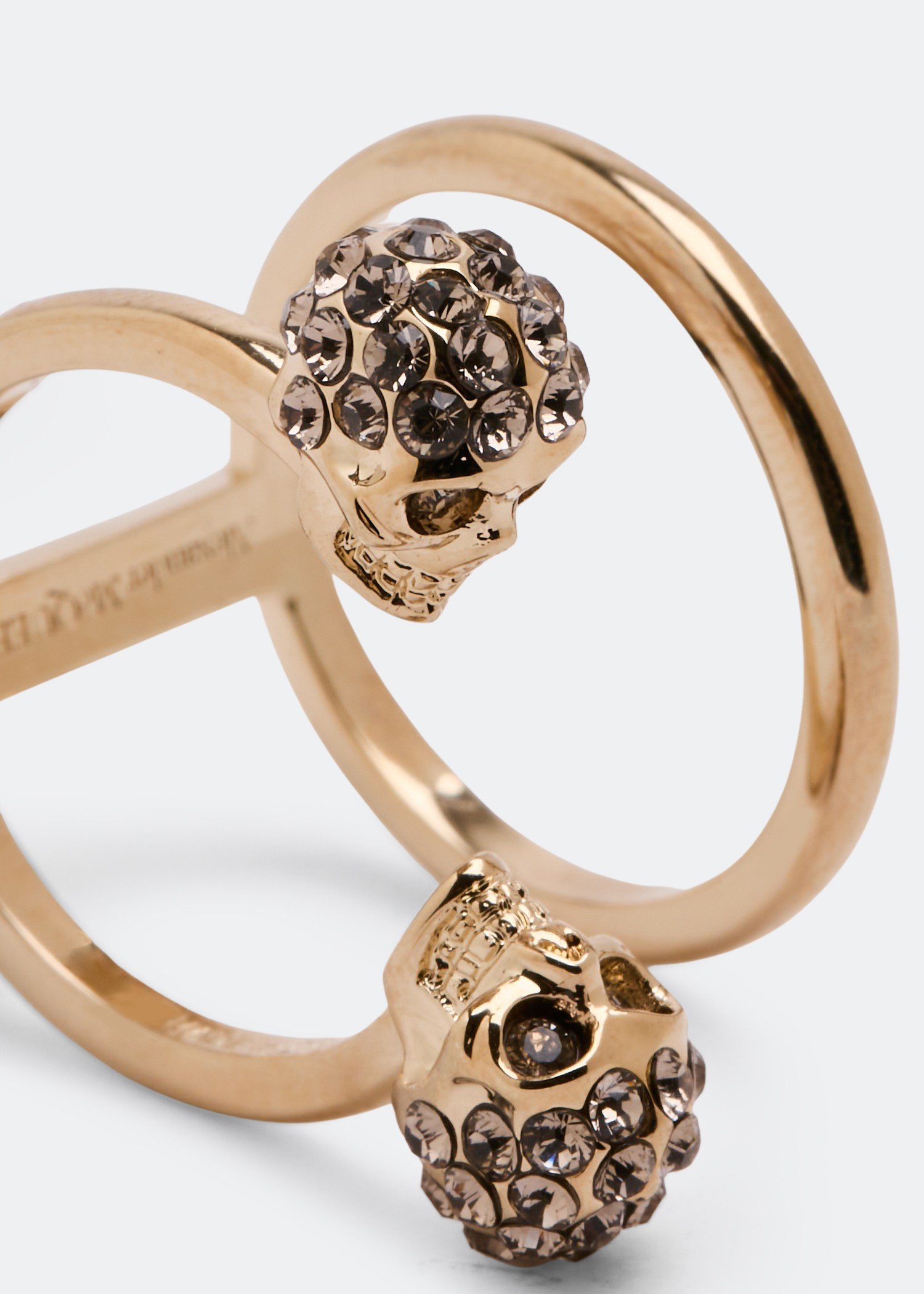 Alexander mcqueen cheap twin skull ring