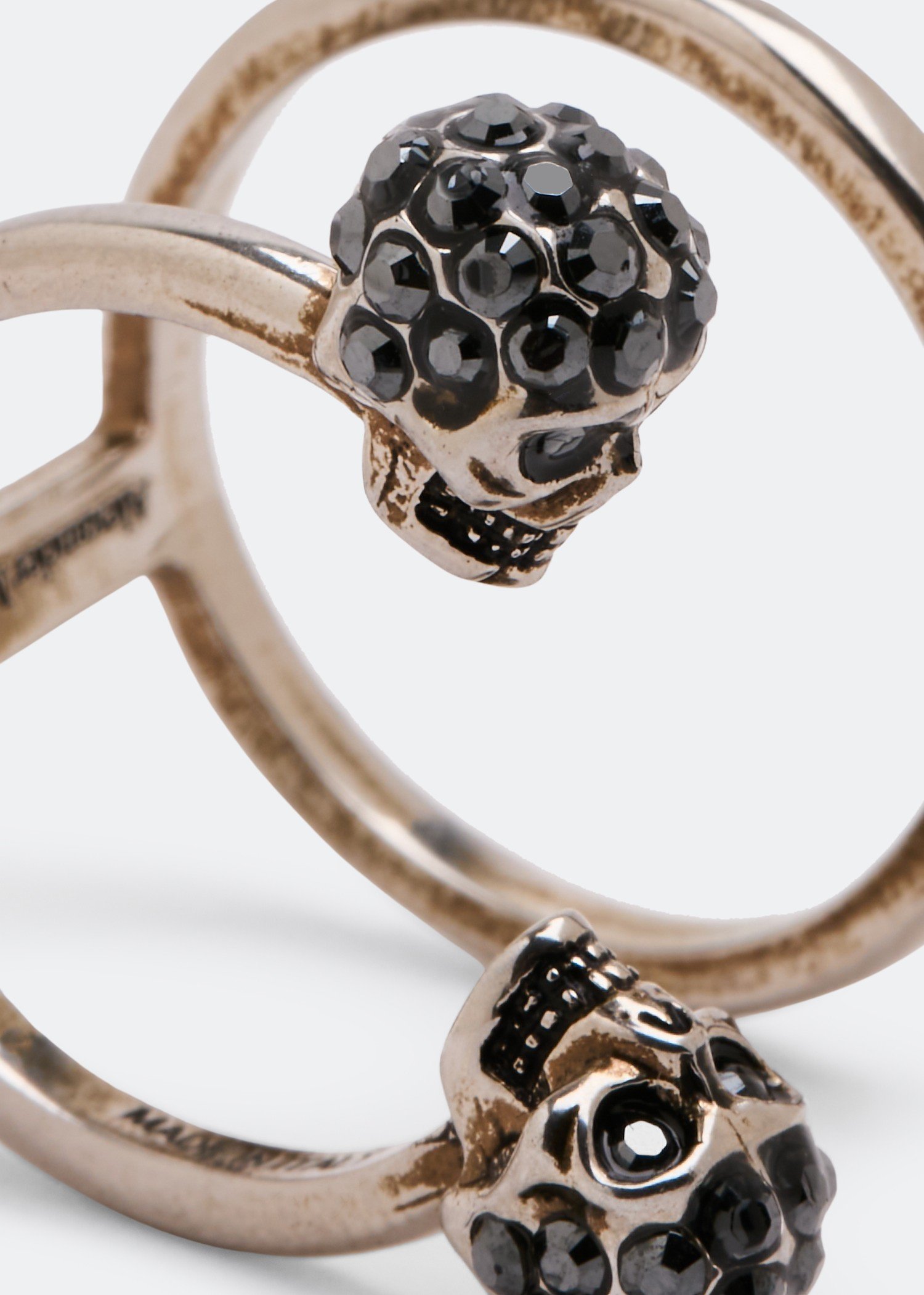 McQueen Twin skull double ring for Women - Silver in KSA | Level Shoes McQueen Twin skull double ring for Women - Silver in KSA | Level Shoes