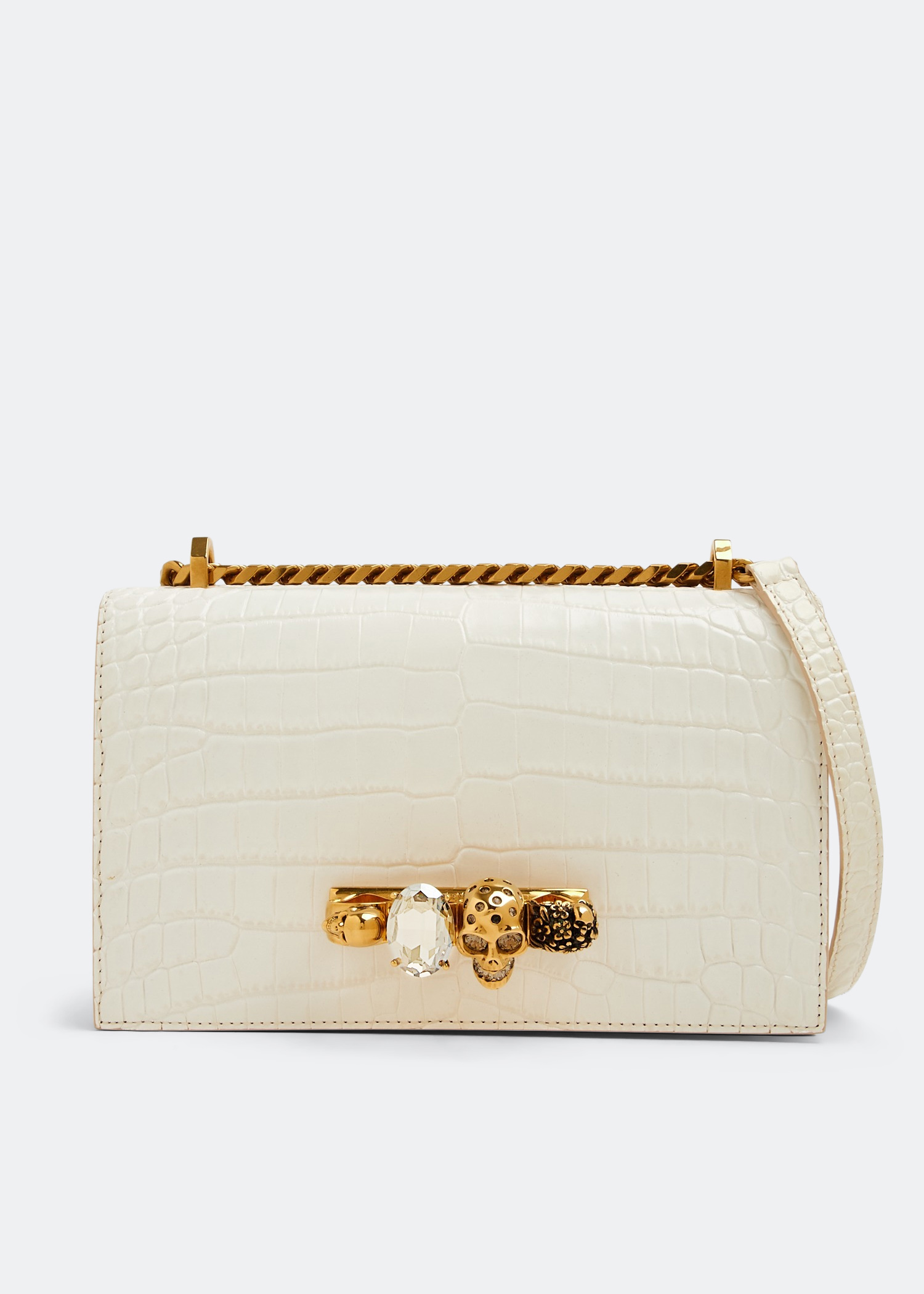 

Jewelled satchel, White