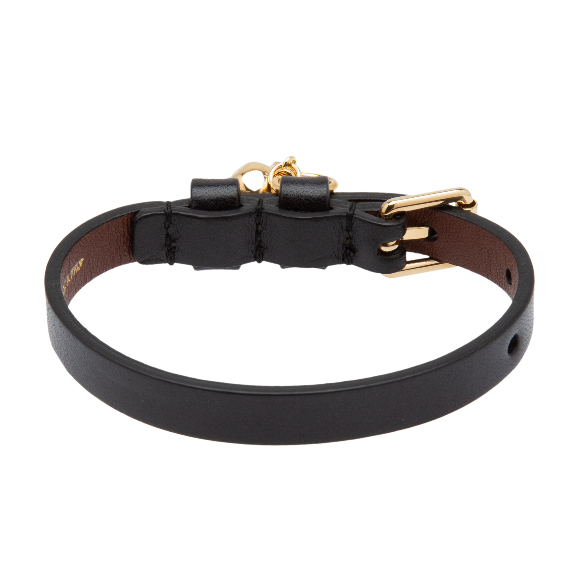 

Skull leather bracelet, Black