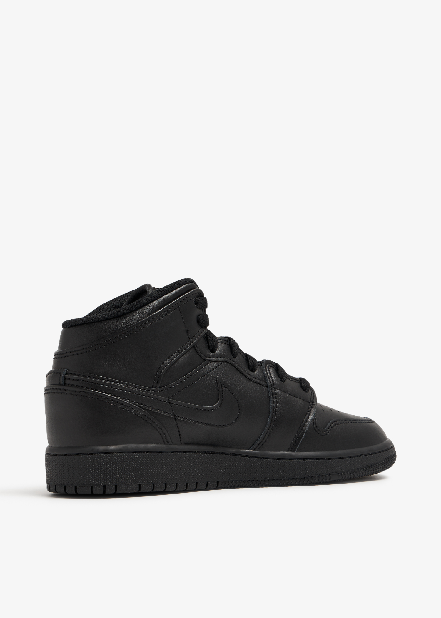 All black sales leather jordan 1