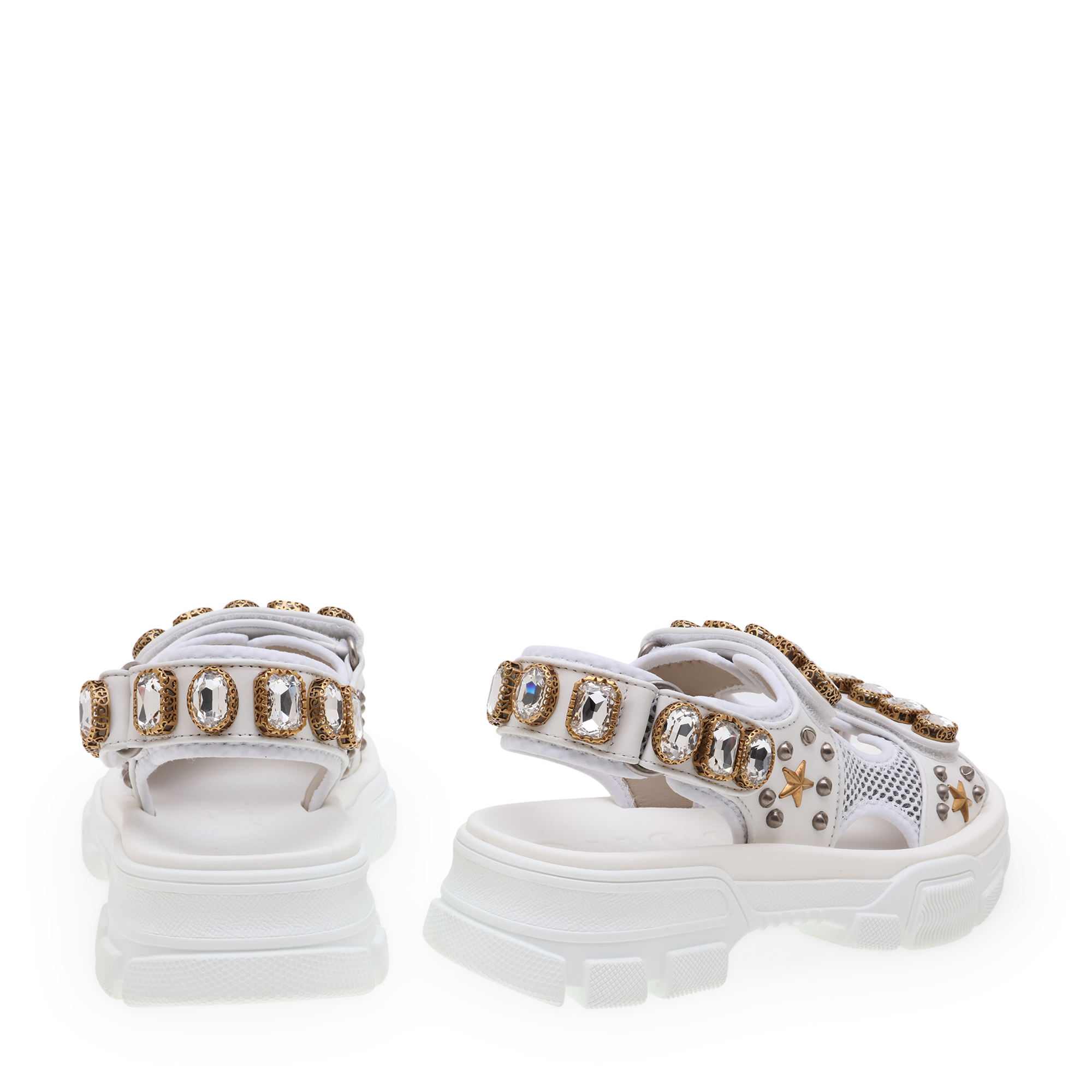 Gucci Crystal embellished sandals for Women Gold in UAE Level