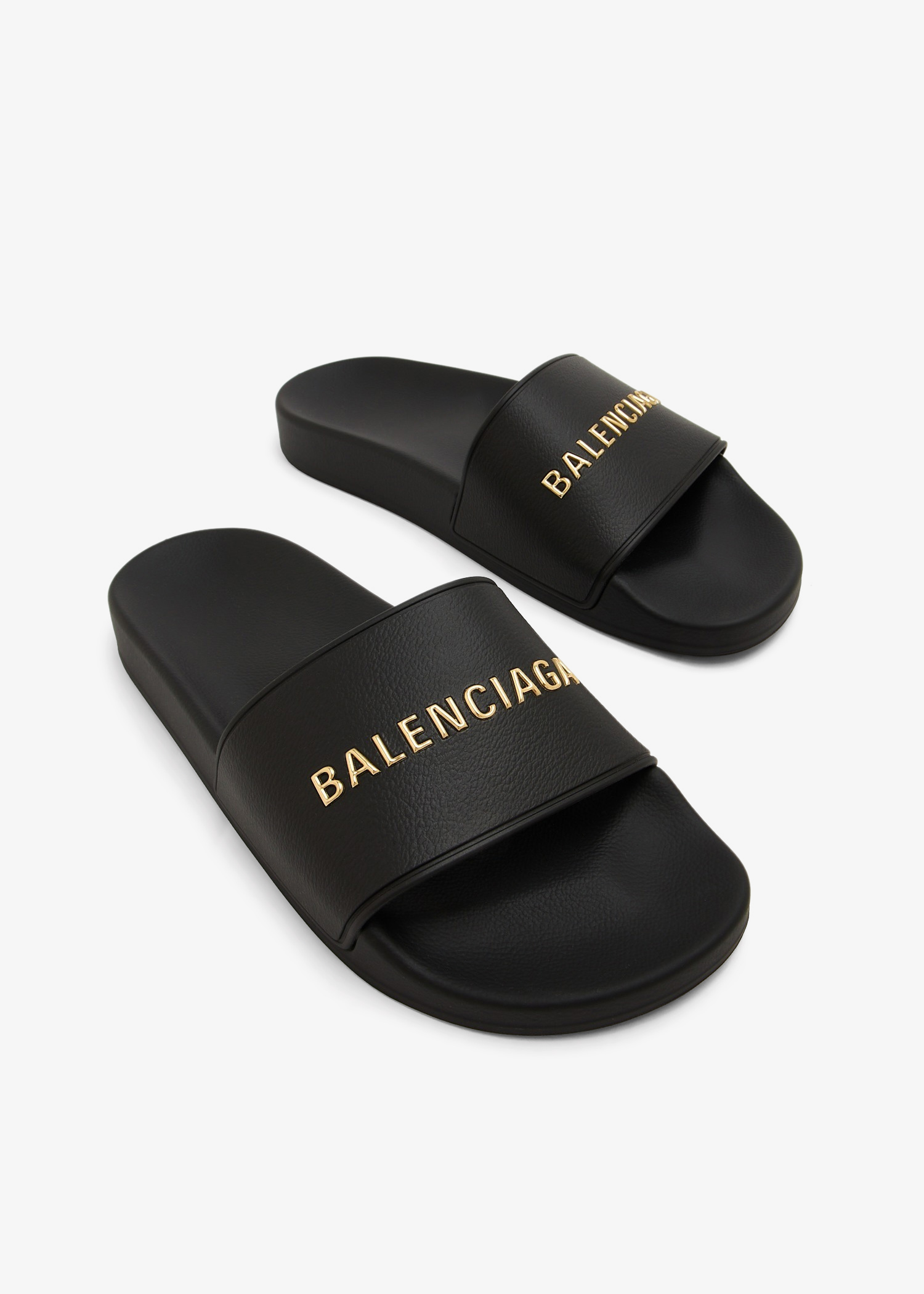 Black balenciaga slides hotsell