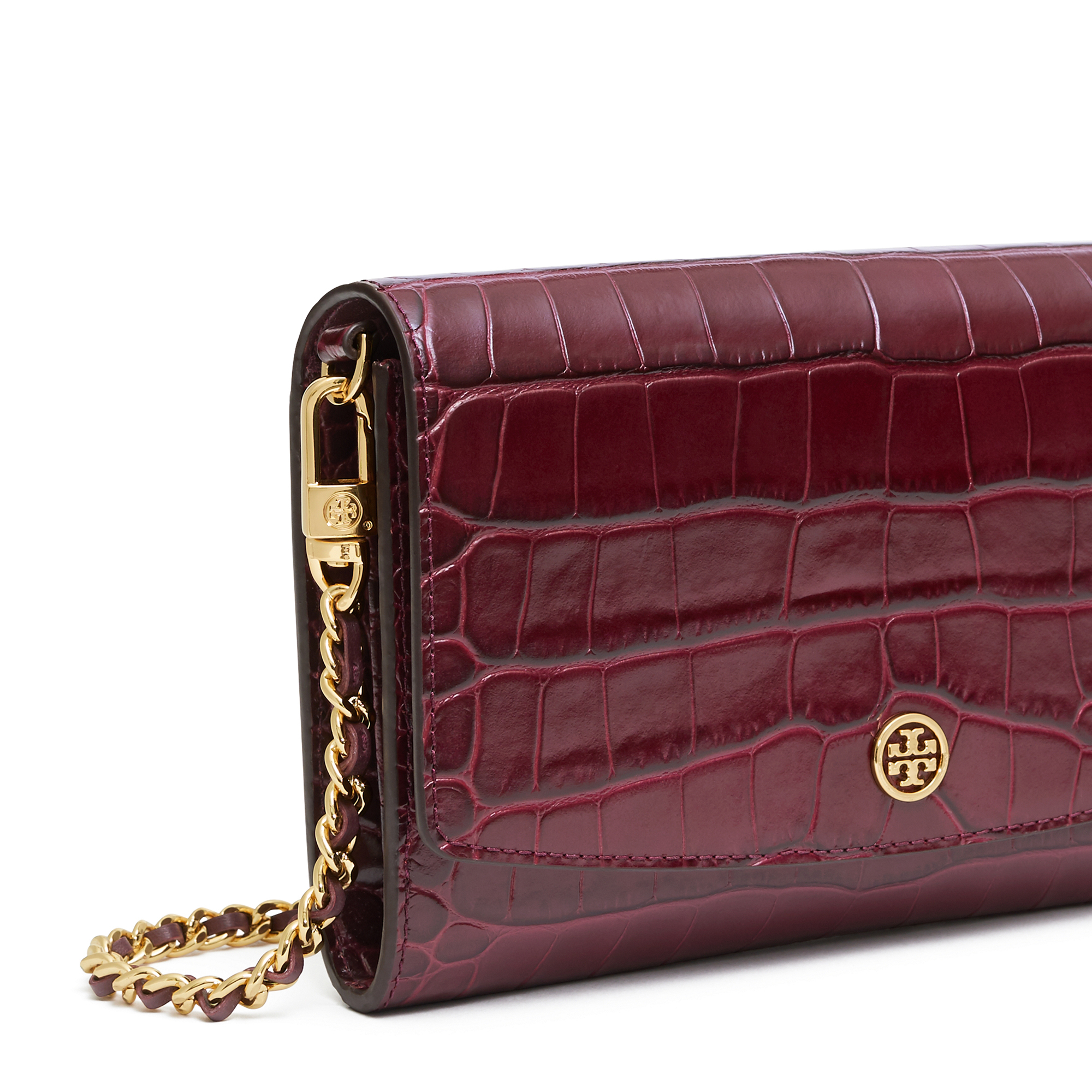 

Robinson embossed chain wallet, Burgundy