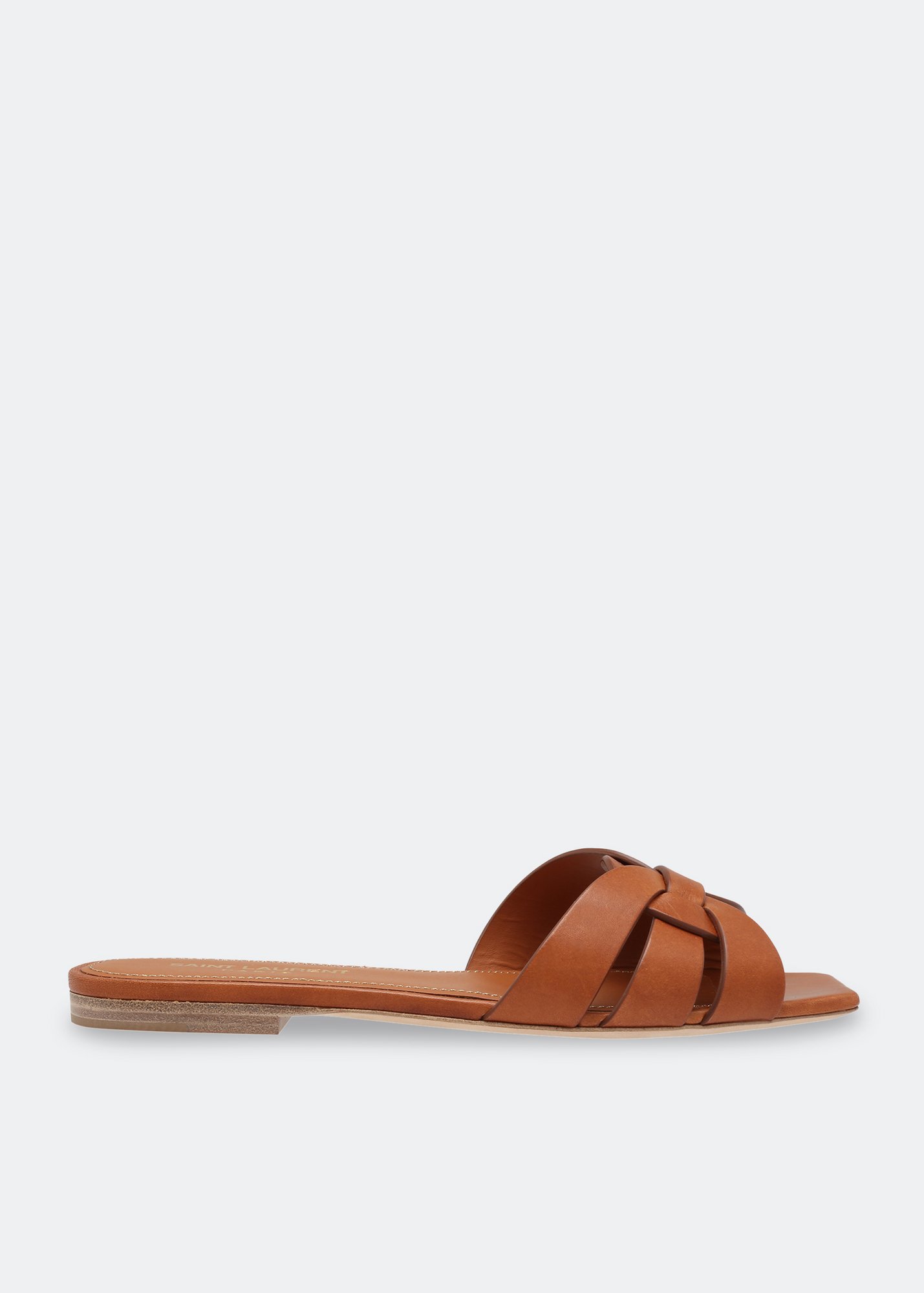 

Tribute leather flat sandals, Brown