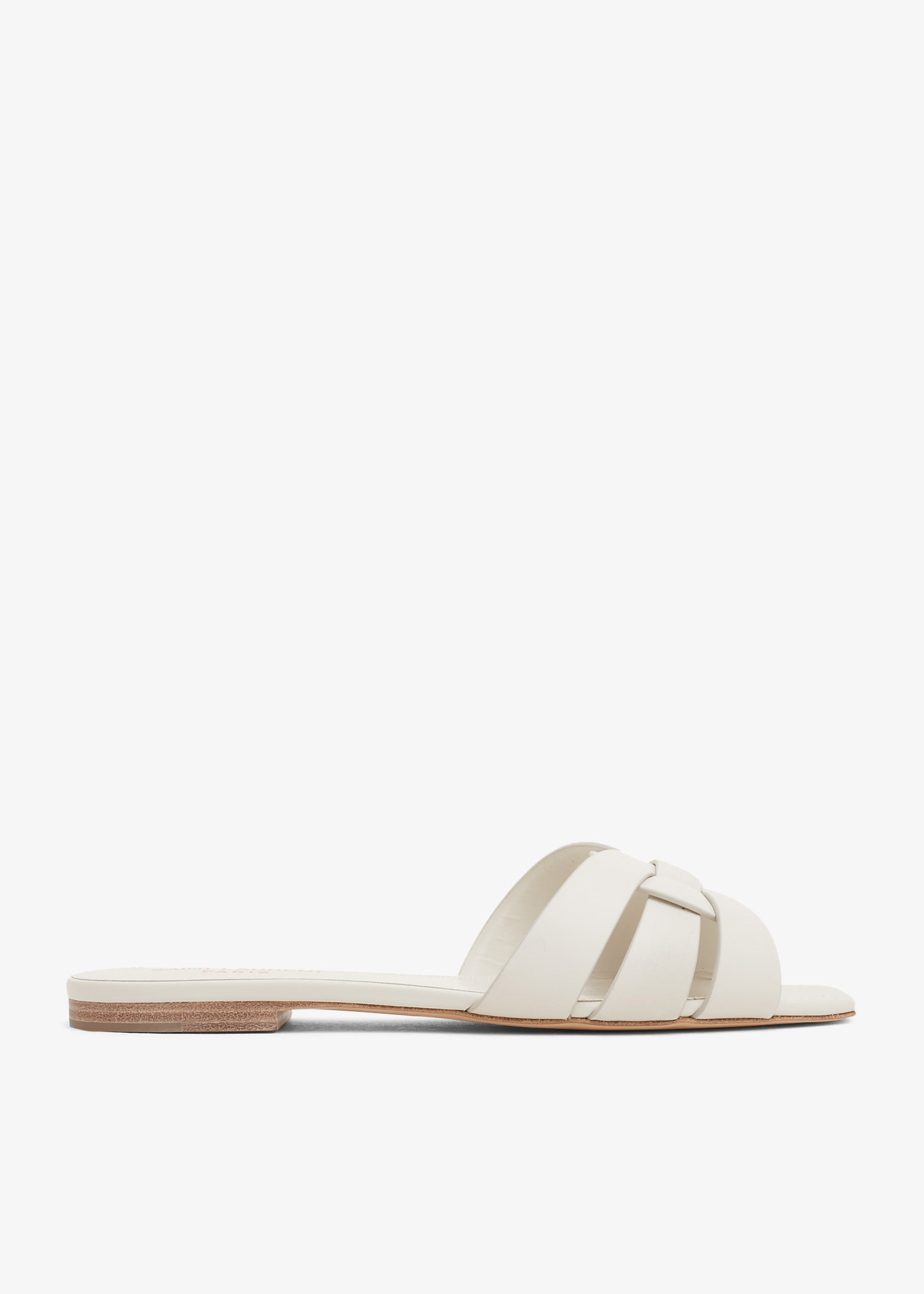 

Tribute leather flat sandals, White